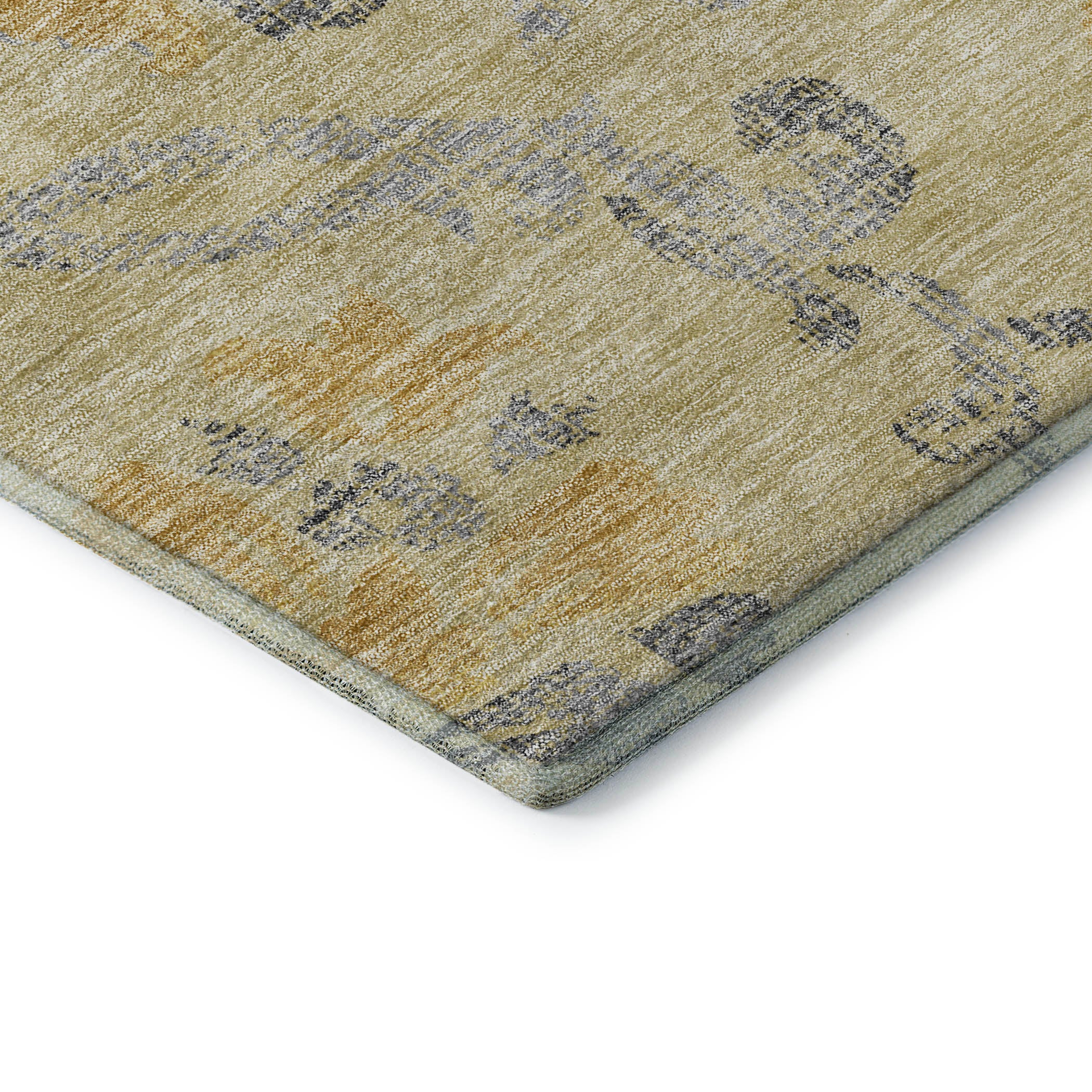 Kathmandu Machine Washable Traditional Gold Rug 1'8" x 2'6" #shape_Rectangle