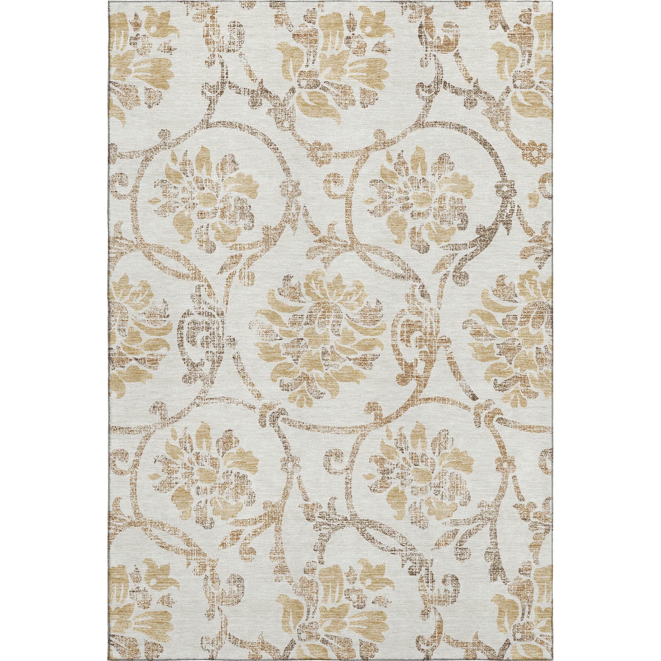 Kathmandu Machine Washable Traditional Ivory Rug 2'6" x 3'10" #shape_Rectangle