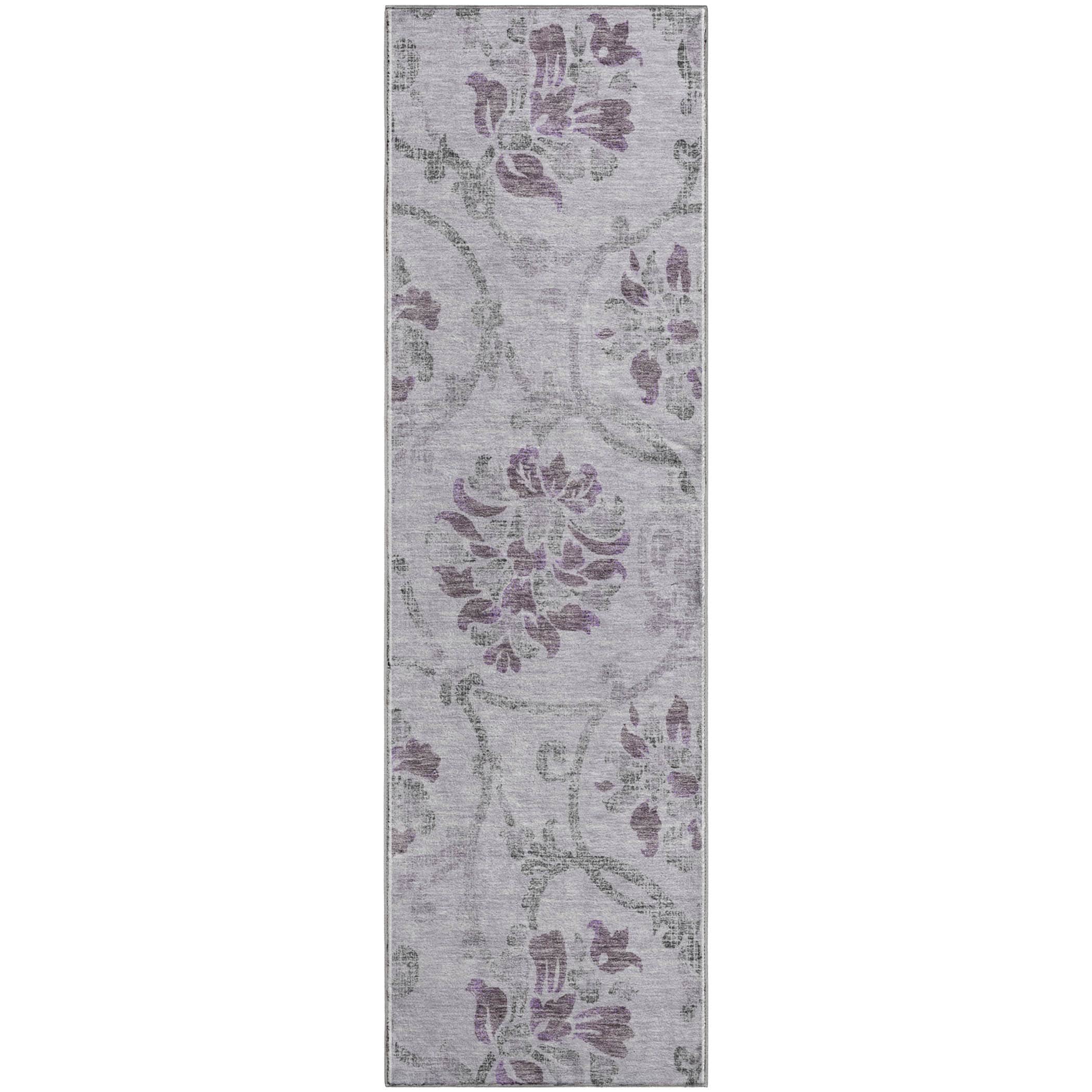 Kathmandu Machine Washable Traditional Lavender Purple Rug 2'3" x 7'6" #shape_Runner