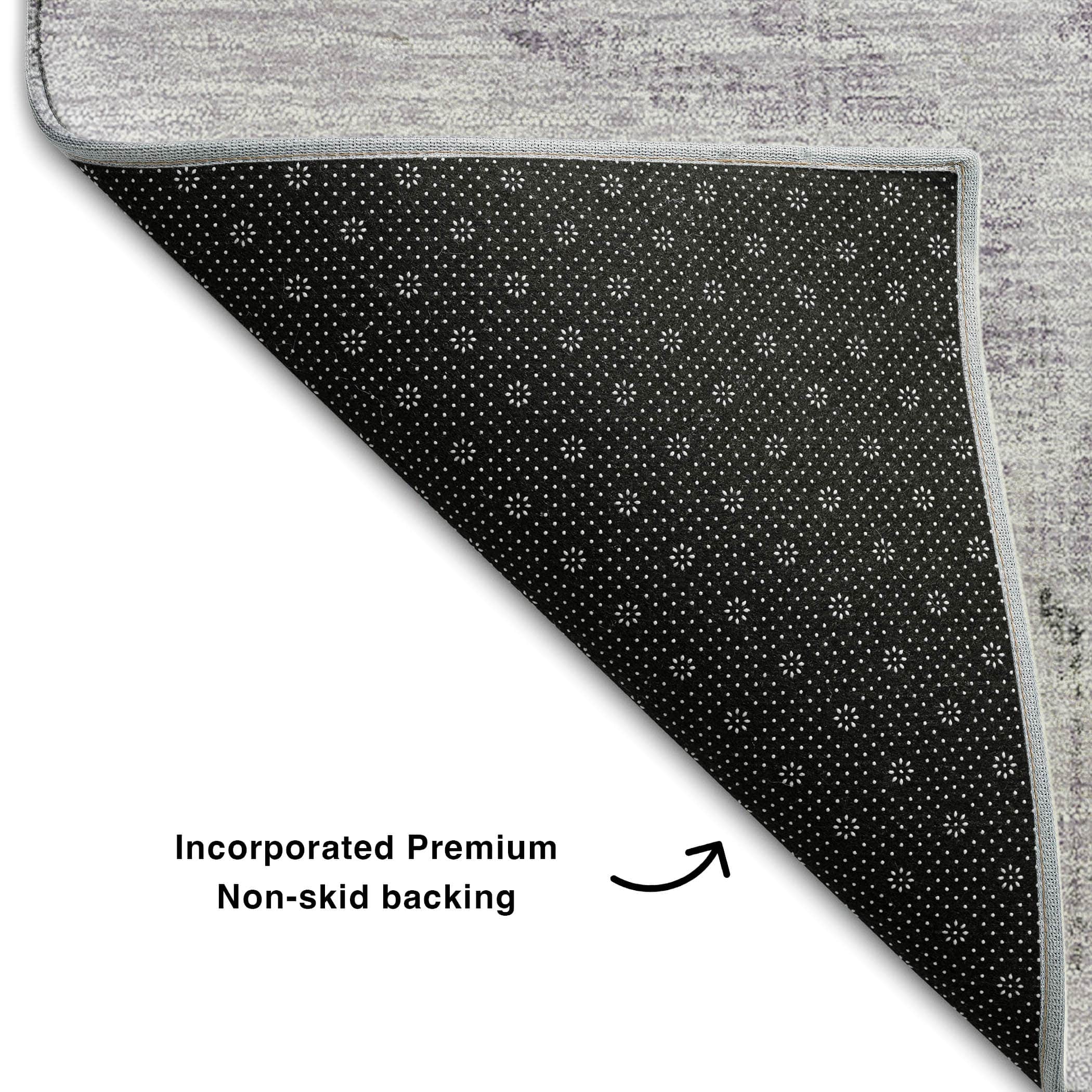 Kathmandu Machine Washable Traditional Lavender Purple Rug 1'8" x 2'6" #shape_Rectangle