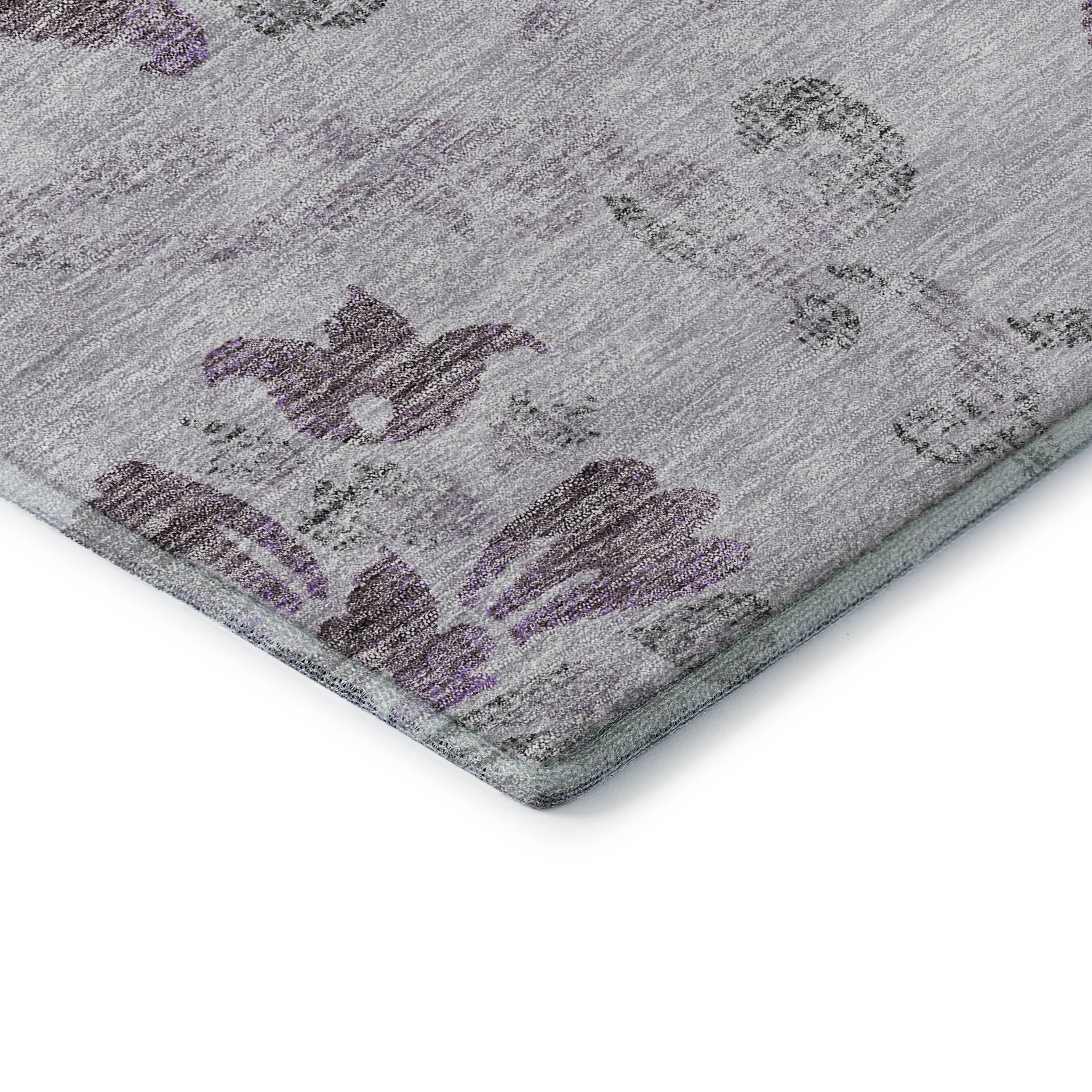 Kathmandu Machine Washable Traditional Lavender Purple Rug 1'8" x 2'6" #shape_Rectangle