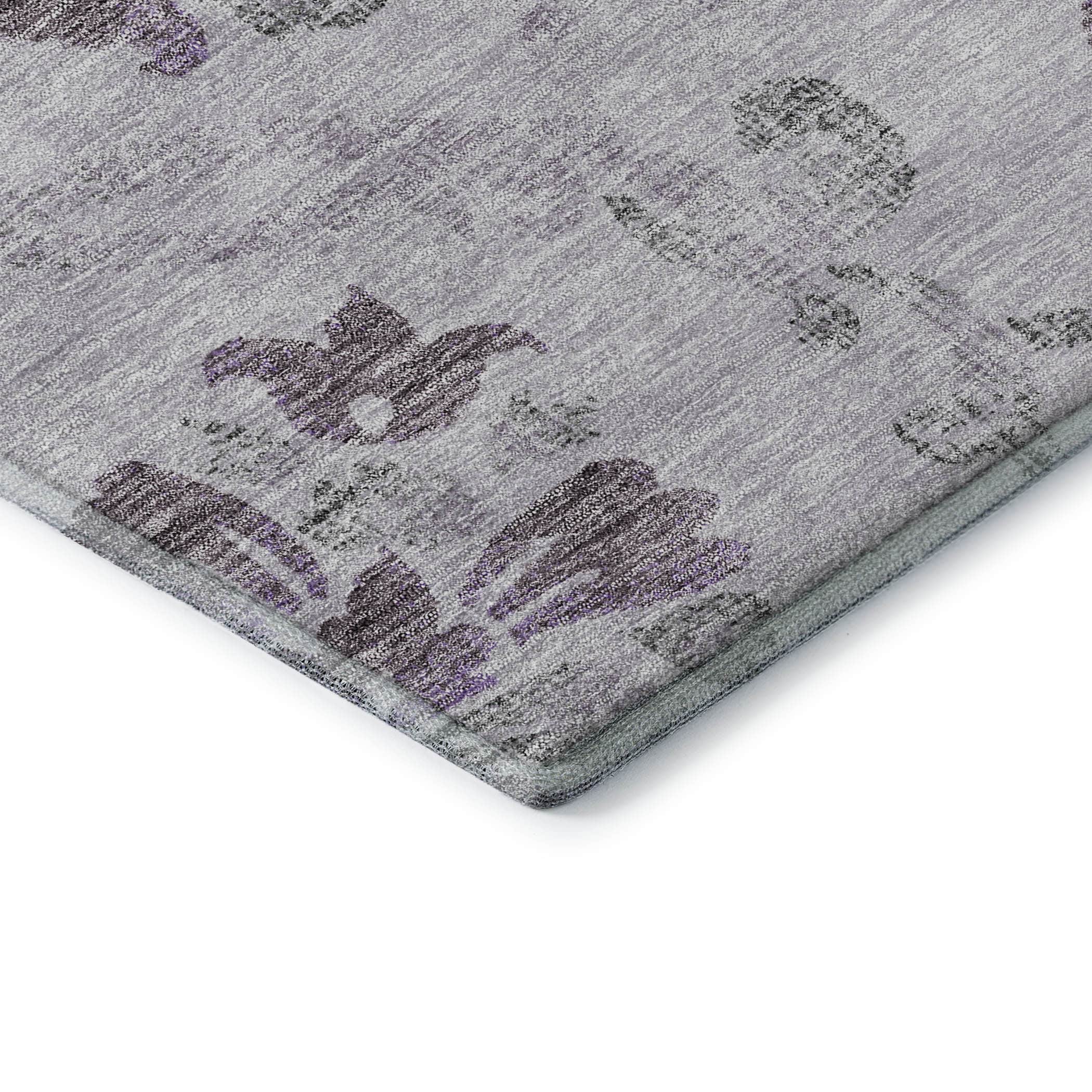 Kathmandu Machine Washable Traditional Lavender Purple Rug 1'8" x 2'6" #shape_Rectangle