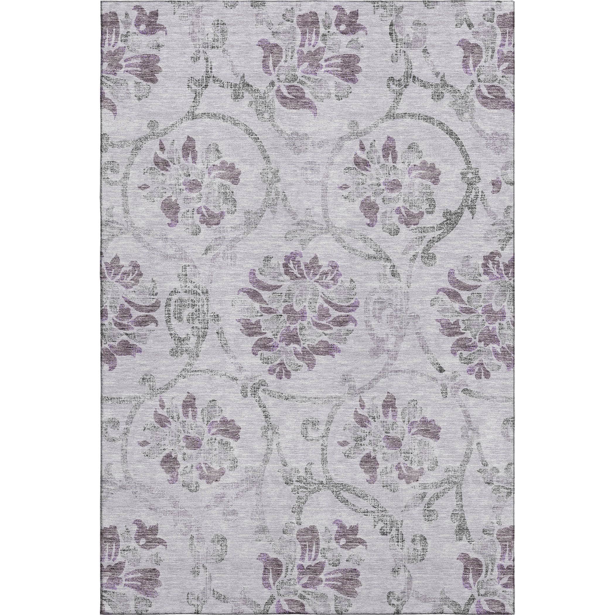 Kathmandu Machine Washable Traditional Lavender Purple Rug 2'6" x 3'10" #shape_Rectangle
