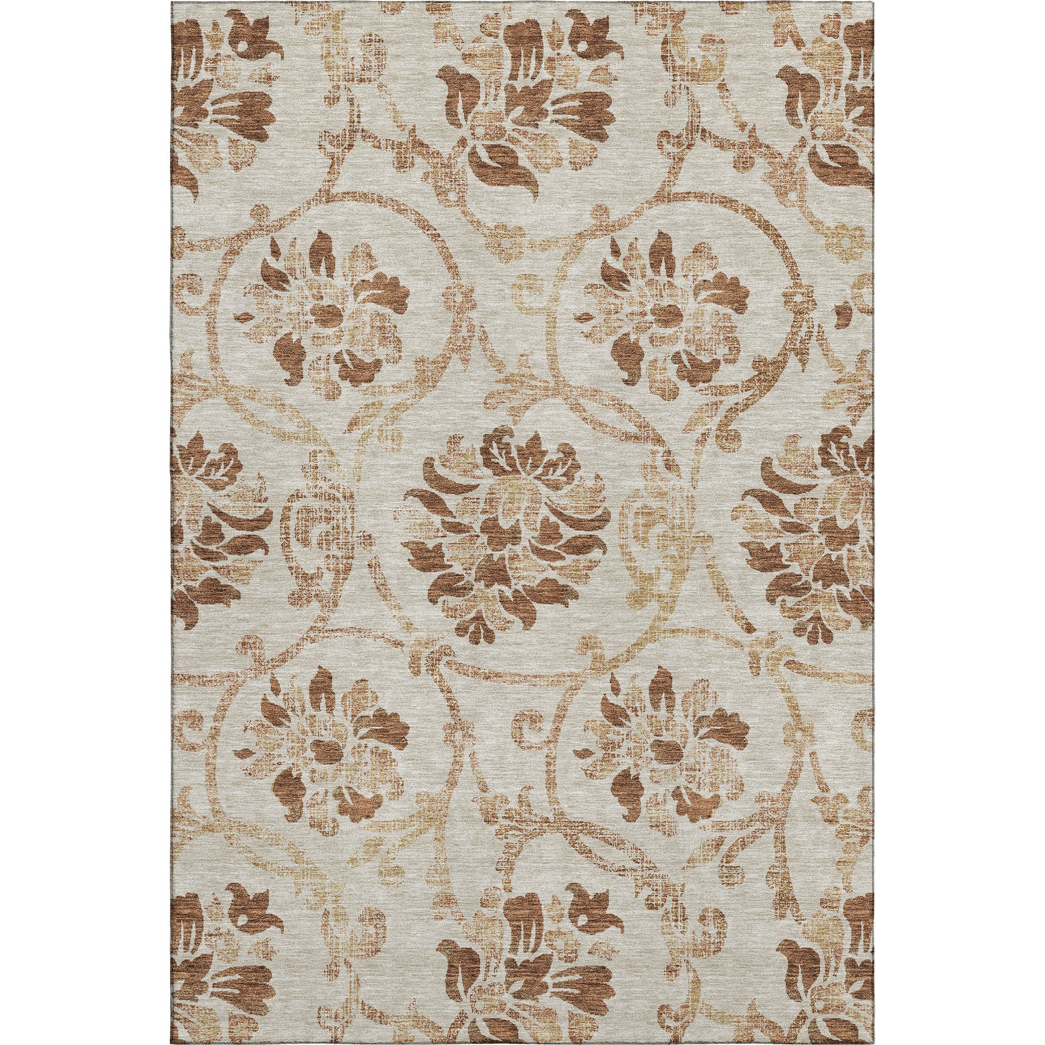 Kathmandu Machine Washable Traditional Terracotta Orange Rug 2'6" x 3'10" #shape_Rectangle