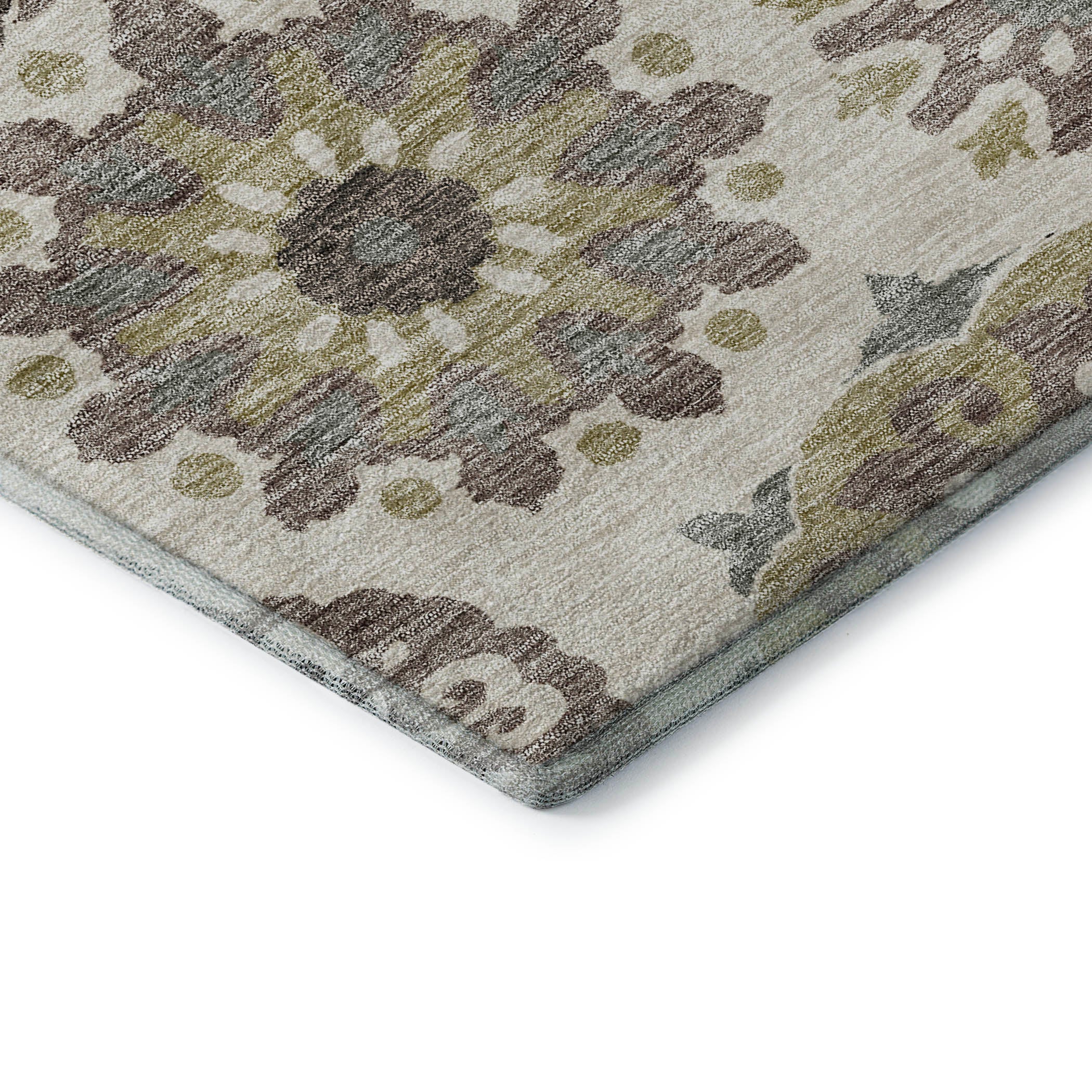 Mdina Machine Washable Transitional Beige Brown Rug 1'8" x 2'6" #shape_Rectangle