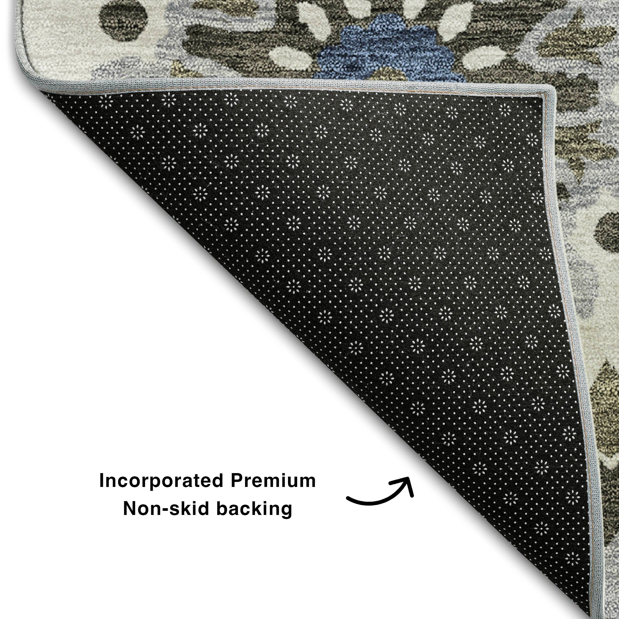 Mdina Machine Washable Transitional Pewter Gray Rug 1'8" x 2'6" #shape_Rectangle
