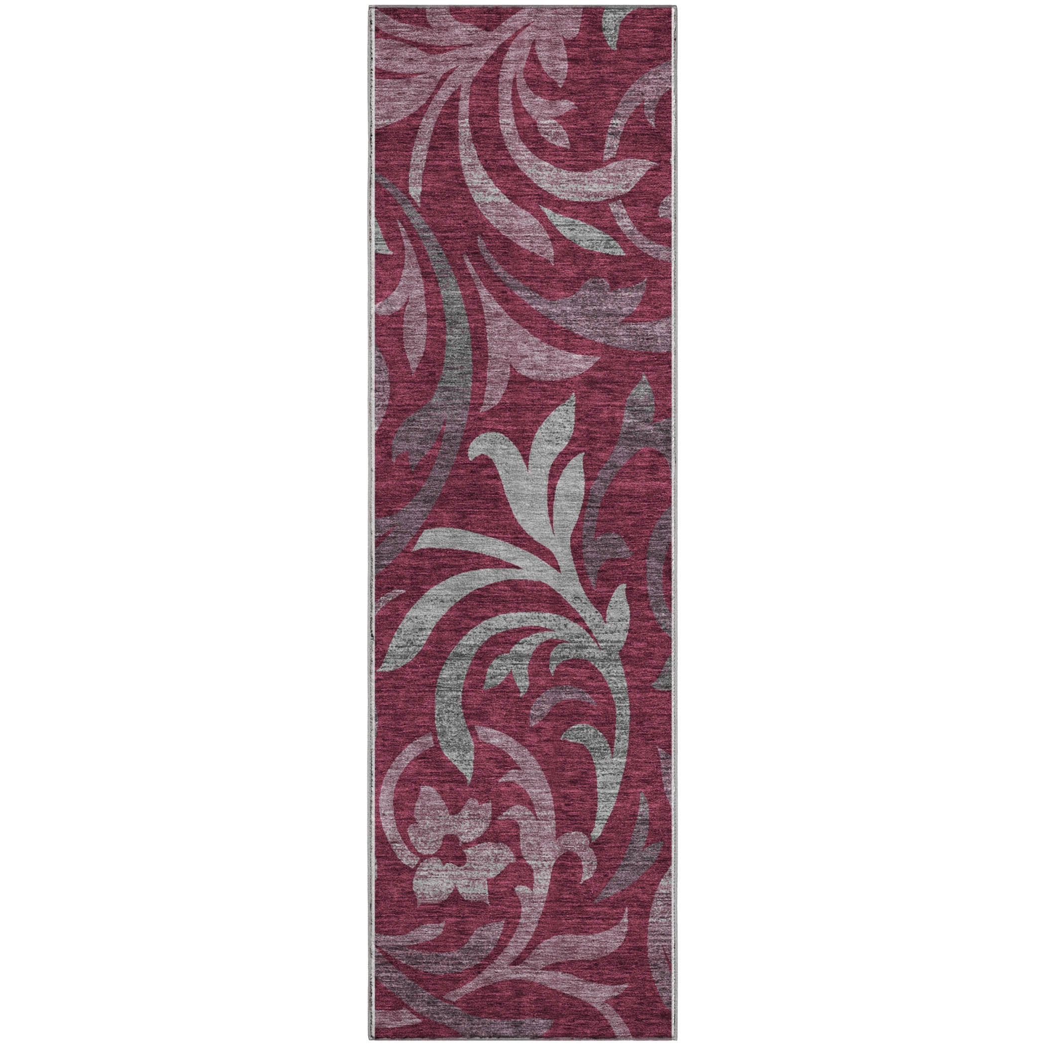 Salzburg Machine Washable Transitional Garnet Red Rug 2'3" x 7'6" #shape_Runner