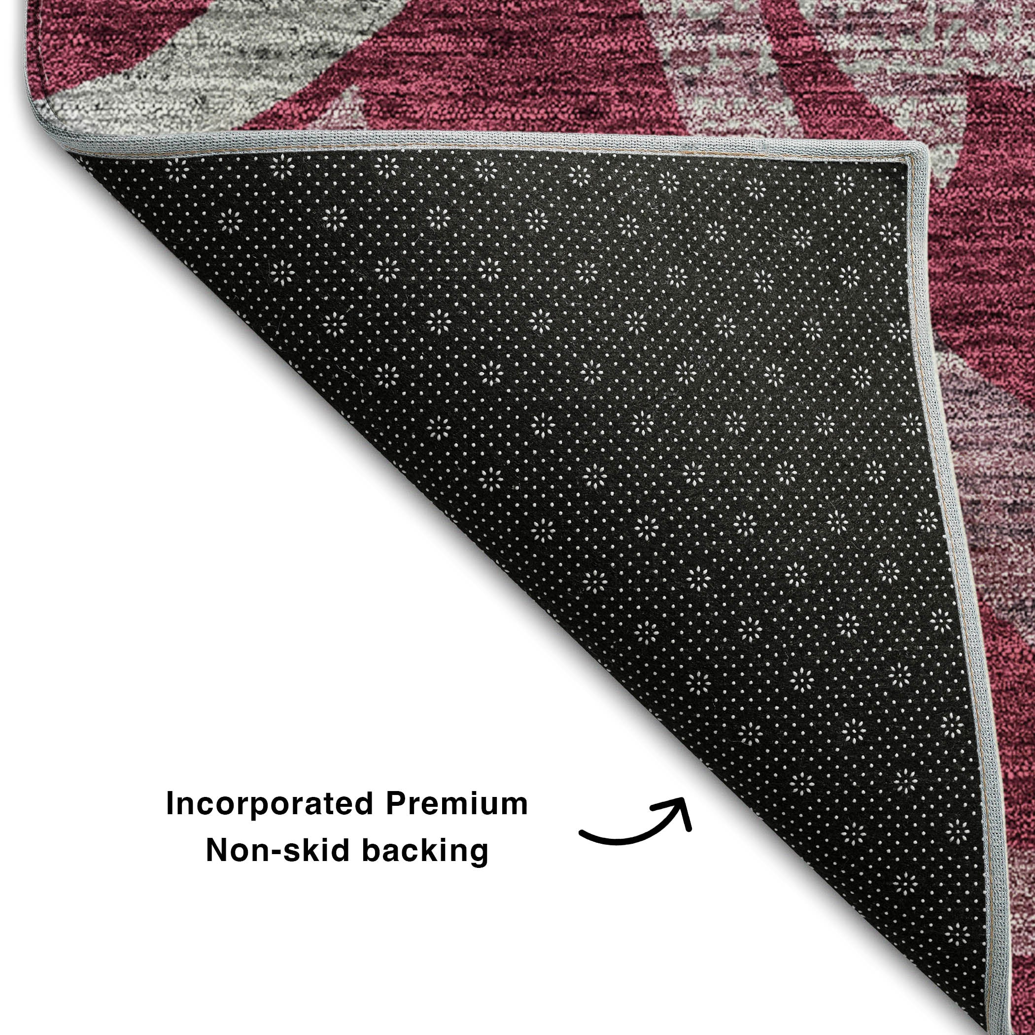 Salzburg Machine Washable Transitional Garnet Red Rug 1'8" x 2'6" #shape_Rectangle