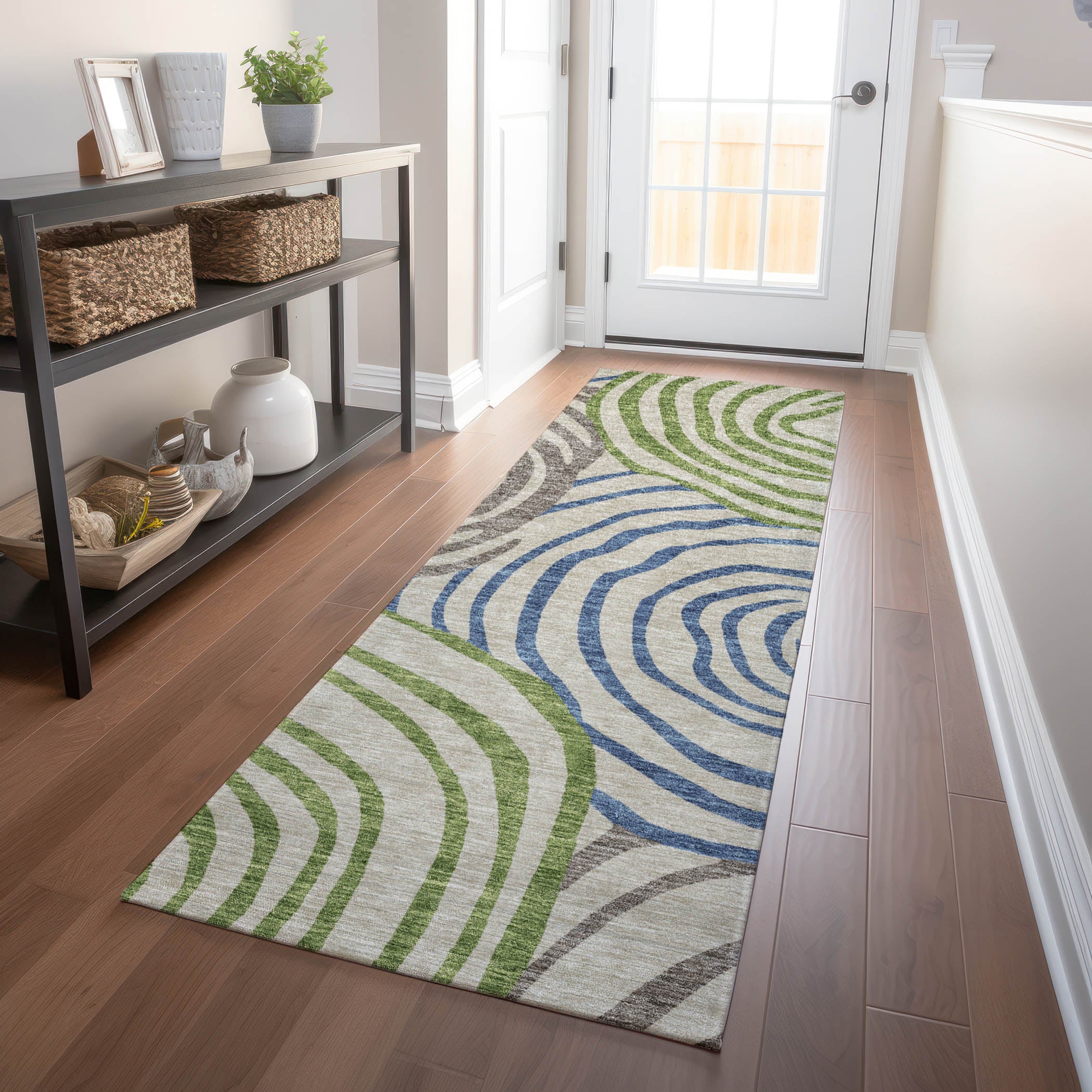 Chiang Mai Machine Washable Transitional Beige Brown Rug 2'3" x 7'6" #shape_Runner