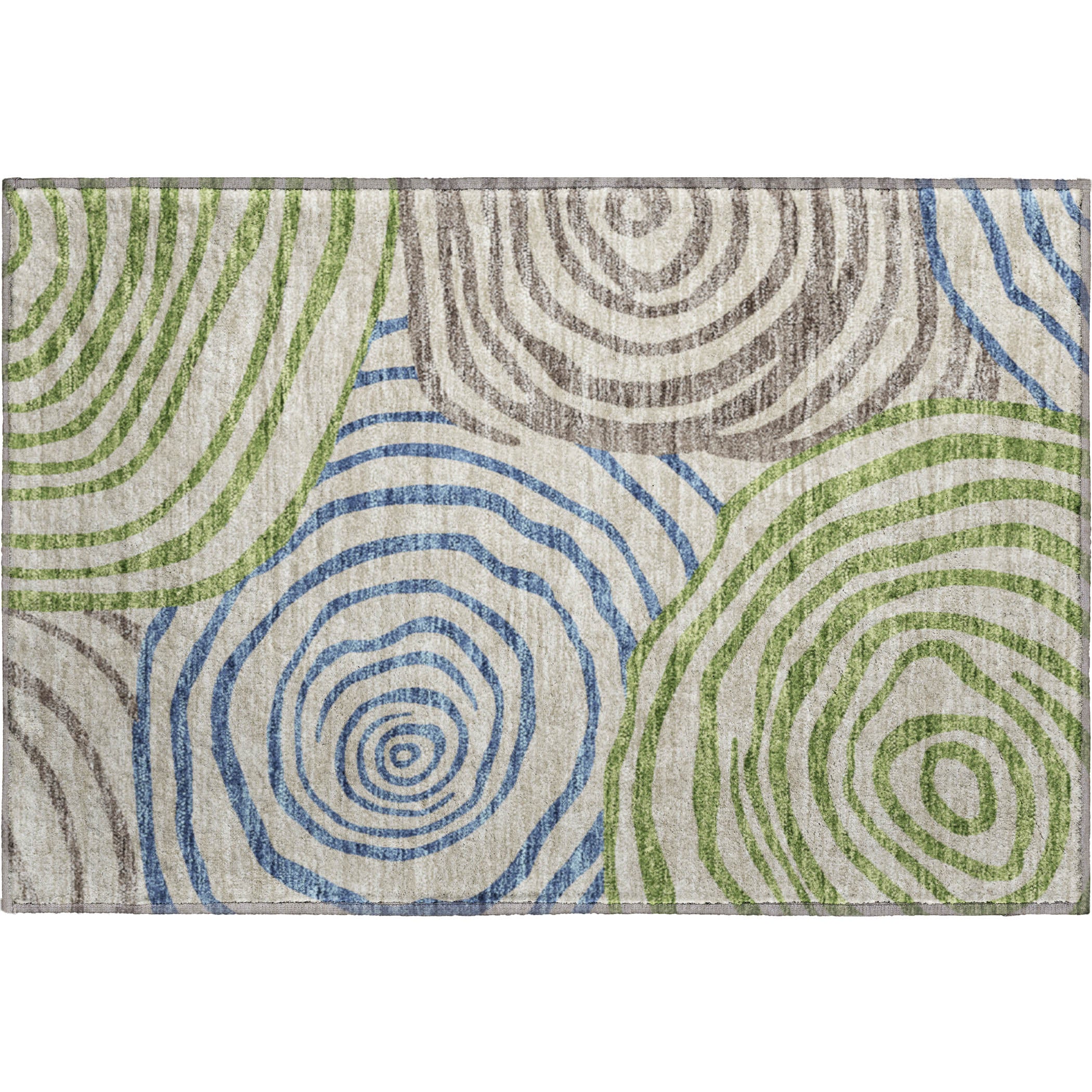 Chiang Mai Machine Washable Transitional Beige Brown Rug 1'8" x 2'6" #shape_Rectangle