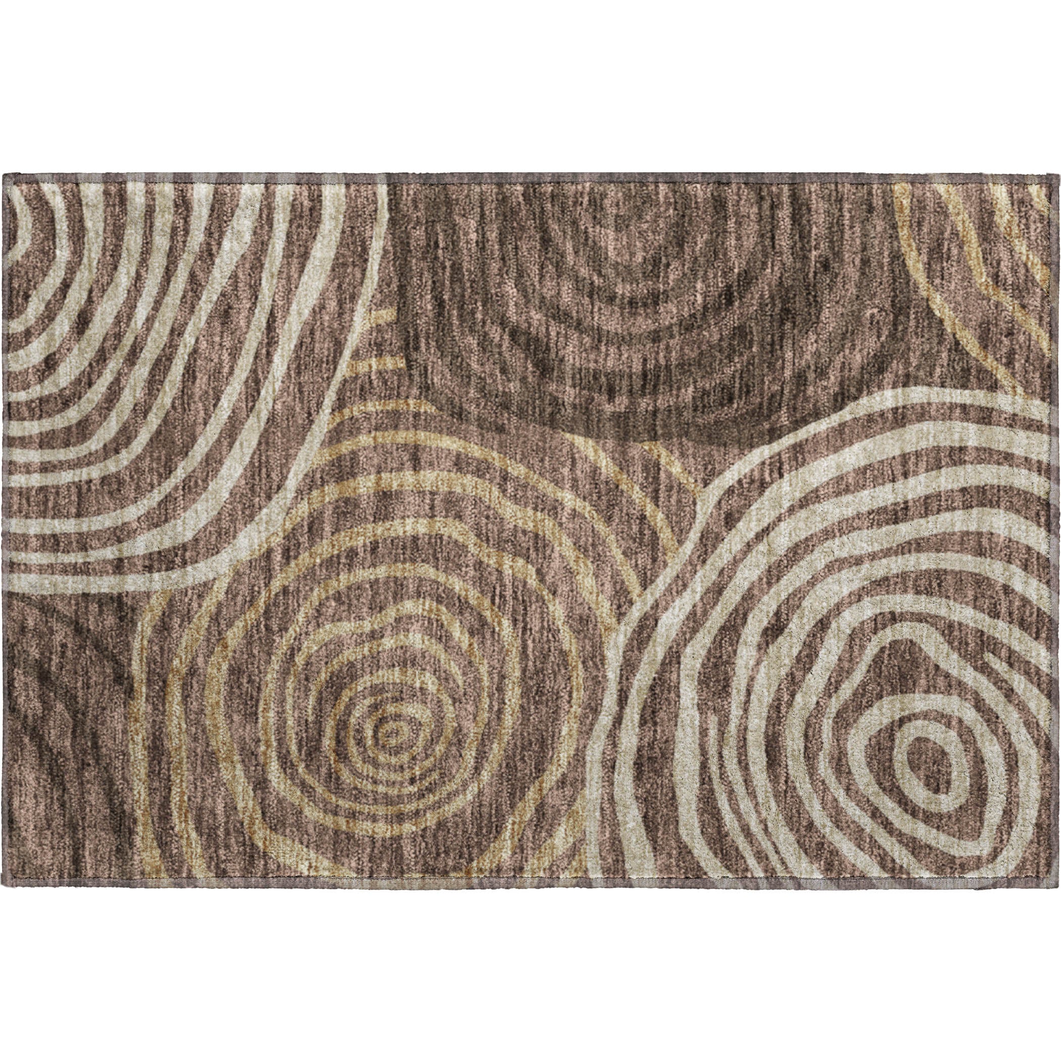 Chiang Mai Machine Washable Transitional Fudge Brown Rug 1'8" x 2'6" #shape_Rectangle