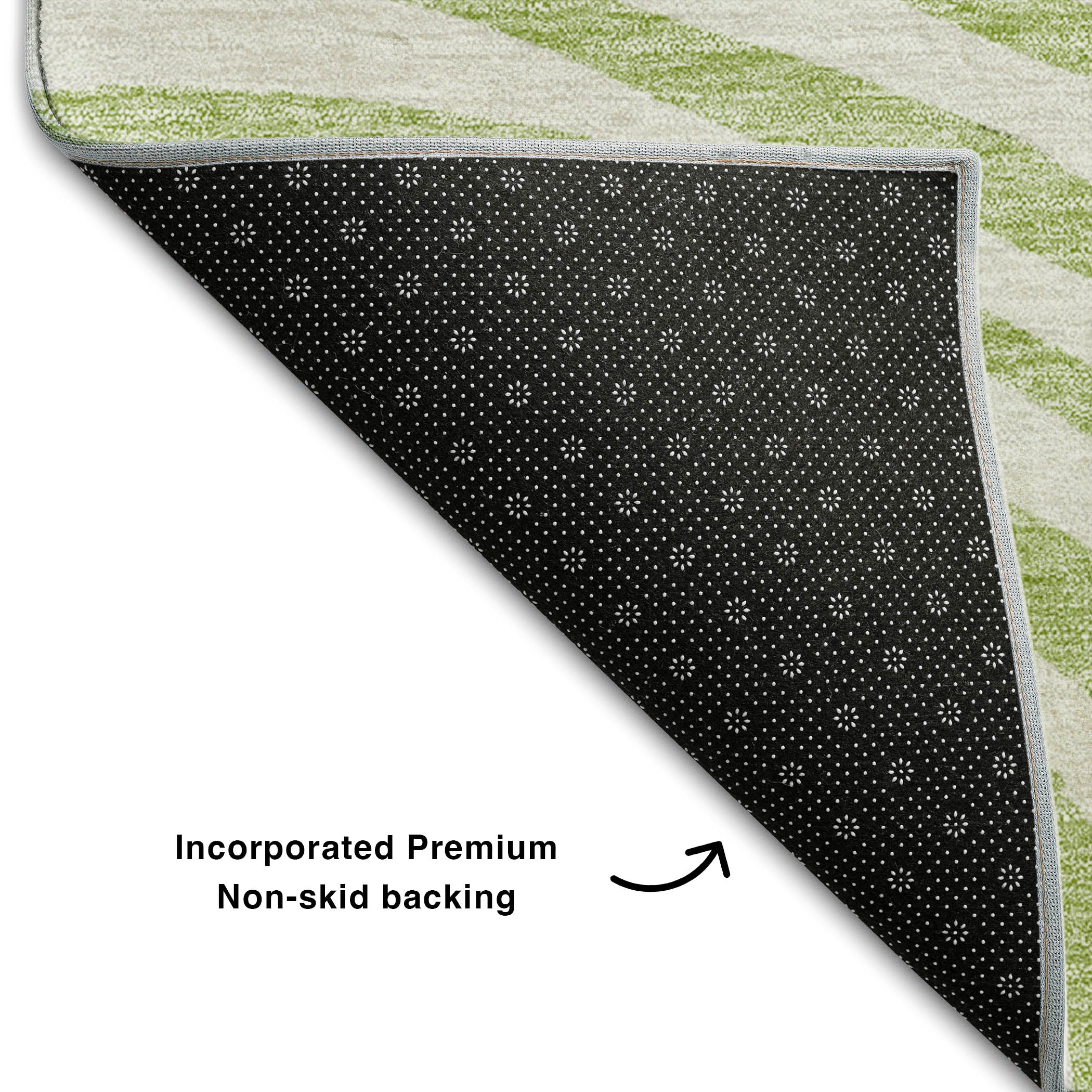 Chiang Mai Machine Washable Transitional Green Rug 1'8" x 2'6" #shape_Rectangle