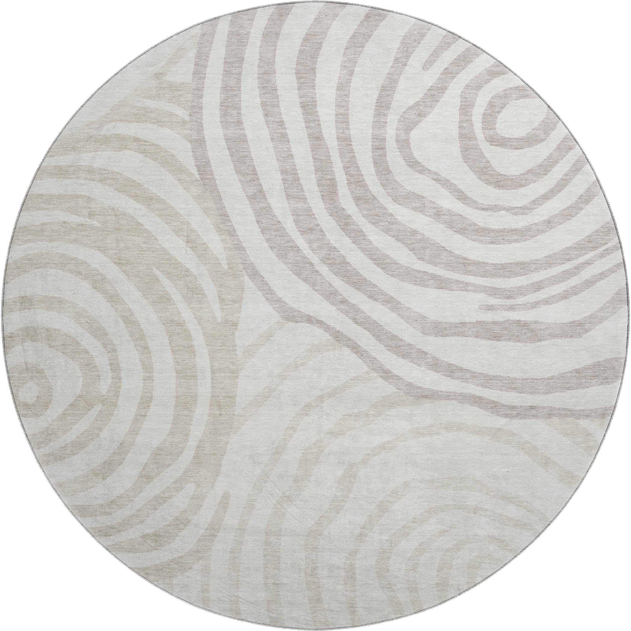 Chiang Mai Machine Washable Transitional Ivory Rug 8' x 8' #shape_Round
