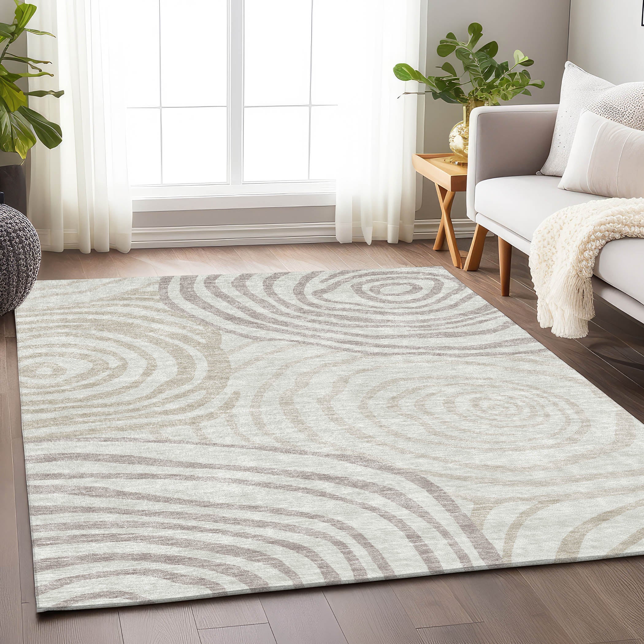 Chiang Mai Machine Washable Transitional Ivory Rug 2'6" x 3'10" #shape_Rectangle