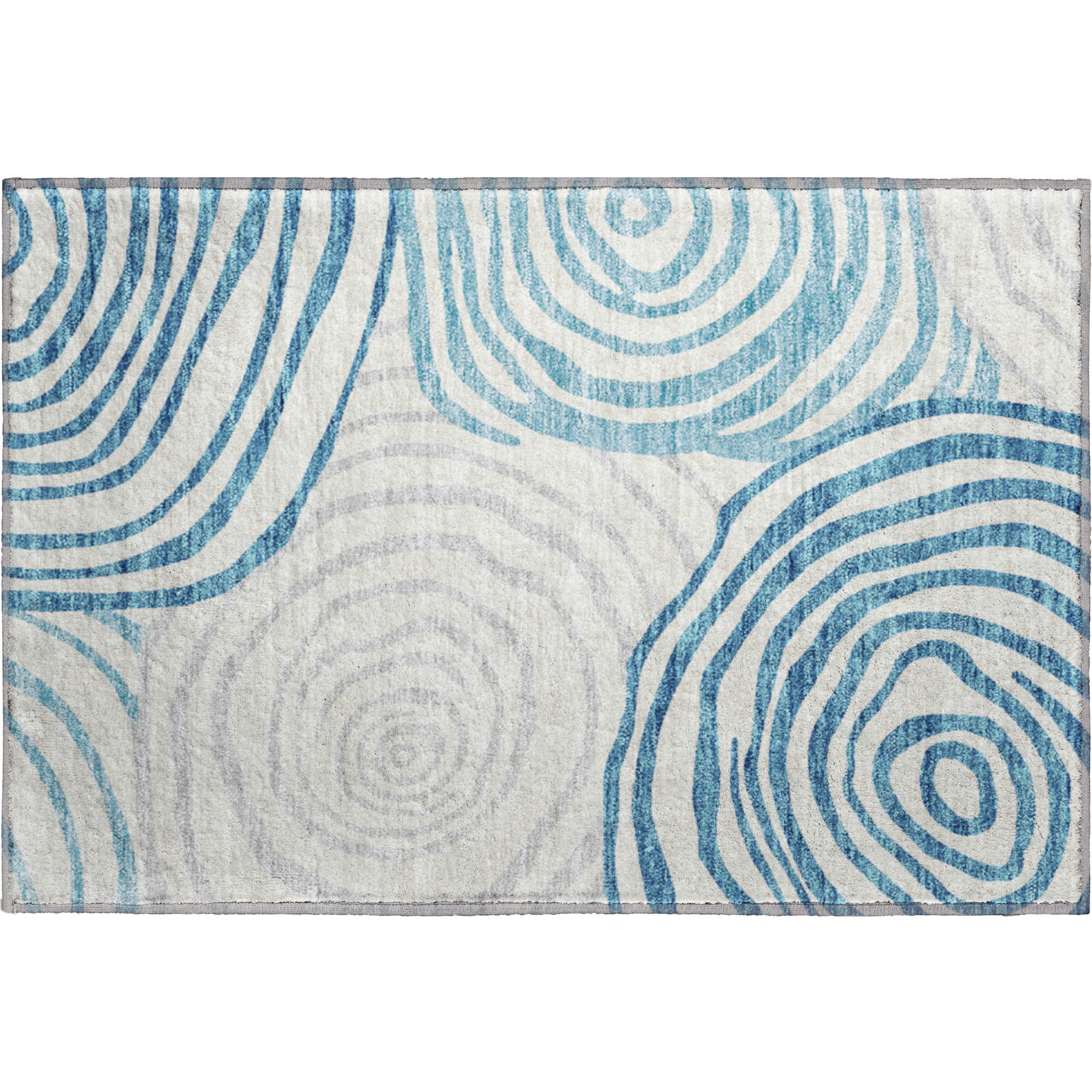 Chiang Mai Machine Washable Transitional Teal Rug 1'8" x 2'6" #shape_Rectangle