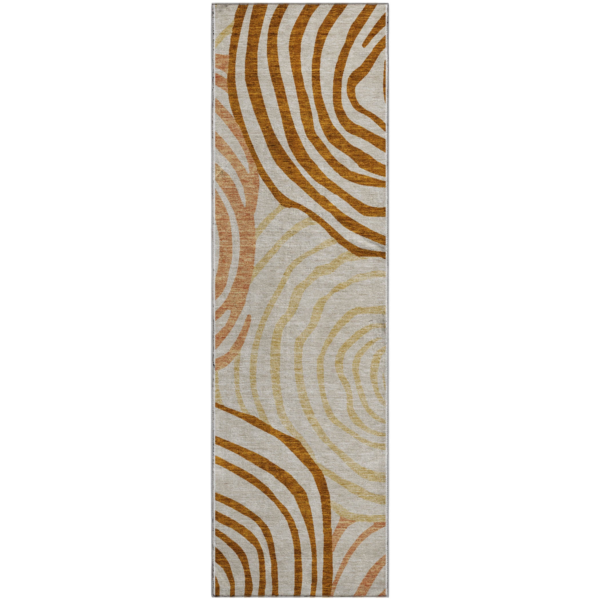 Chiang Mai Machine Washable Transitional Terracotta Orange Rug 2'3" x 7'6" #shape_Runner