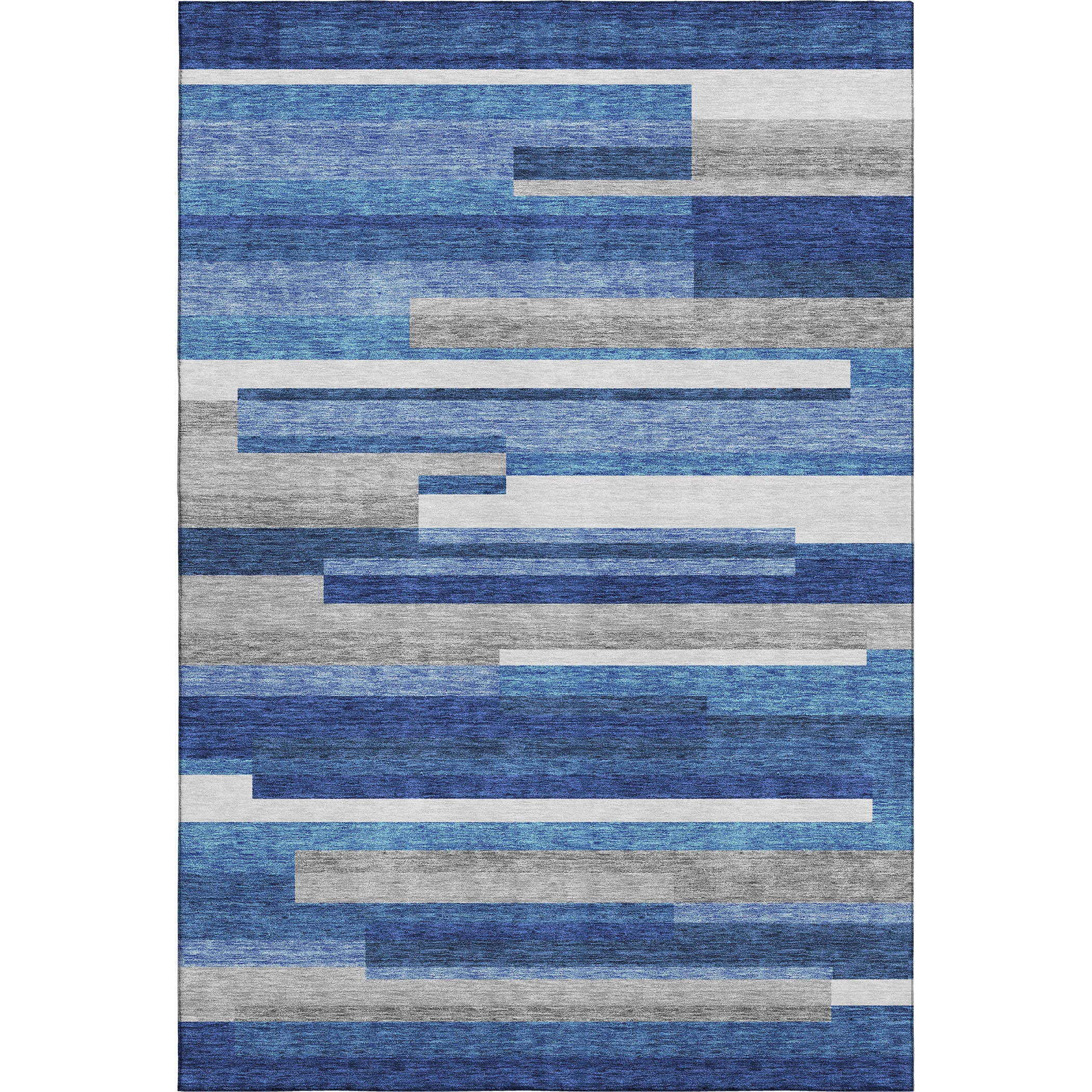 Bruges Machine Washable Transitional Blue Rug 2'6" x 3'10" #shape_Rectangle
