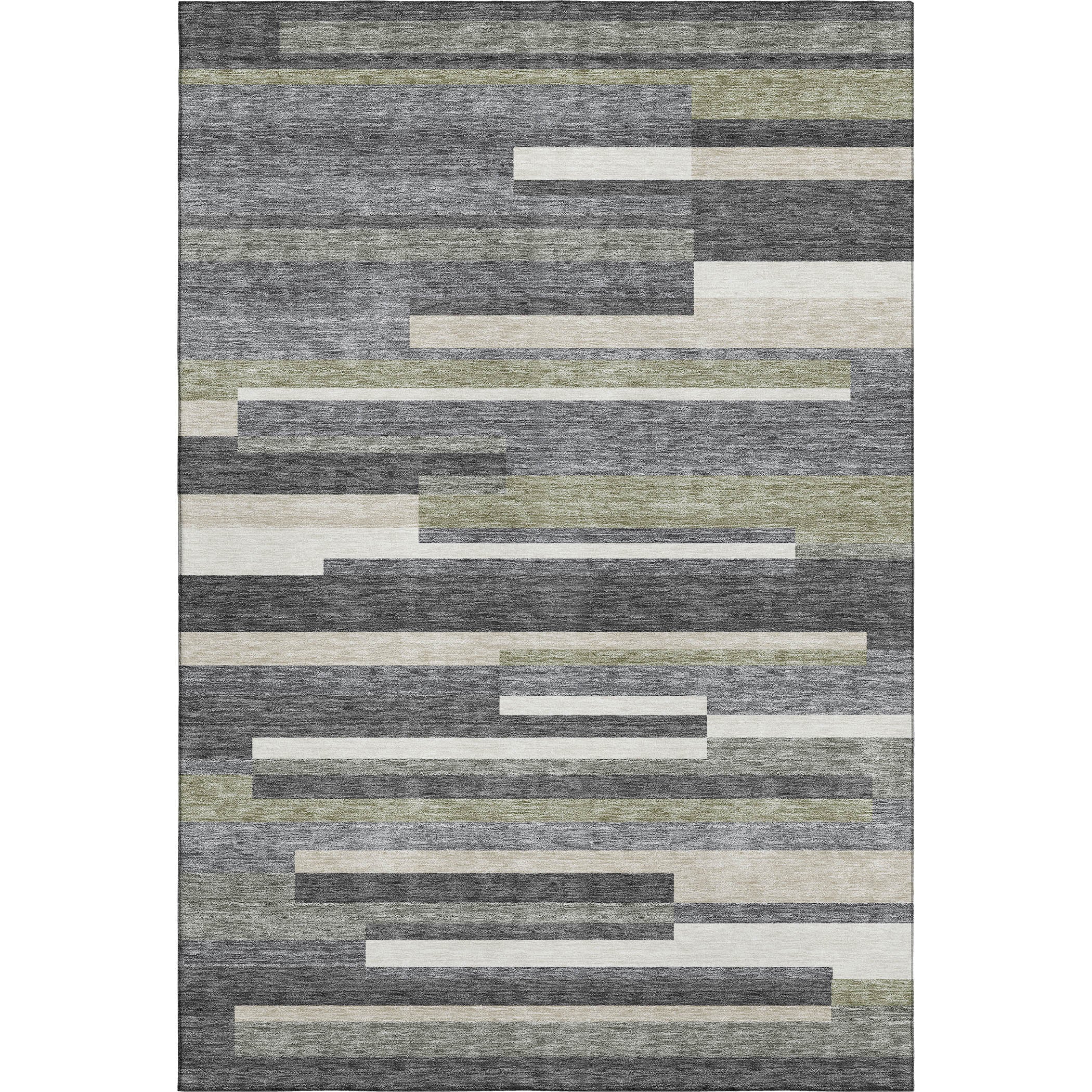 Bruges Machine Washable Transitional Charcoal Gray Rug 2'6" x 3'10" #shape_Rectangle