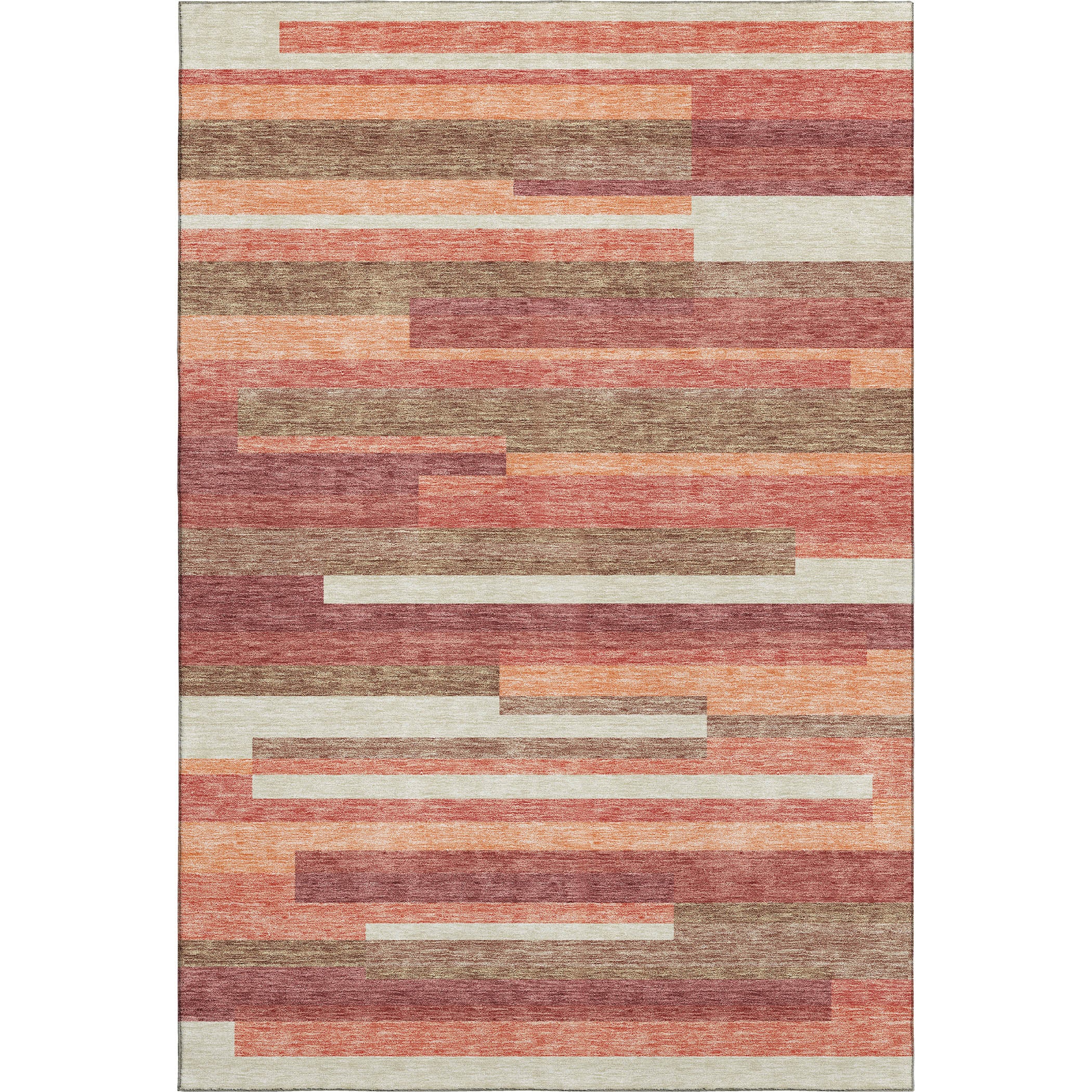 Bruges Machine Washable Transitional Coral Orange Rug 2'6" x 3'10" #shape_Rectangle
