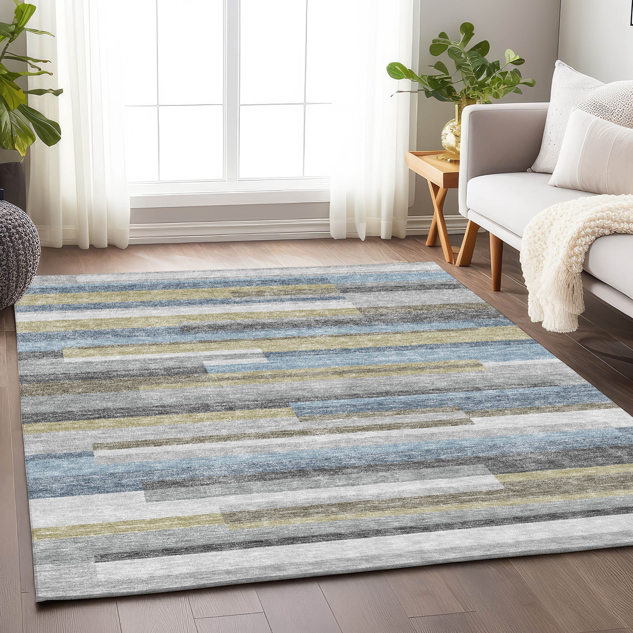 Bruges Machine Washable Transitional Gray Rug 2'6" x 3'10" #shape_Rectangle