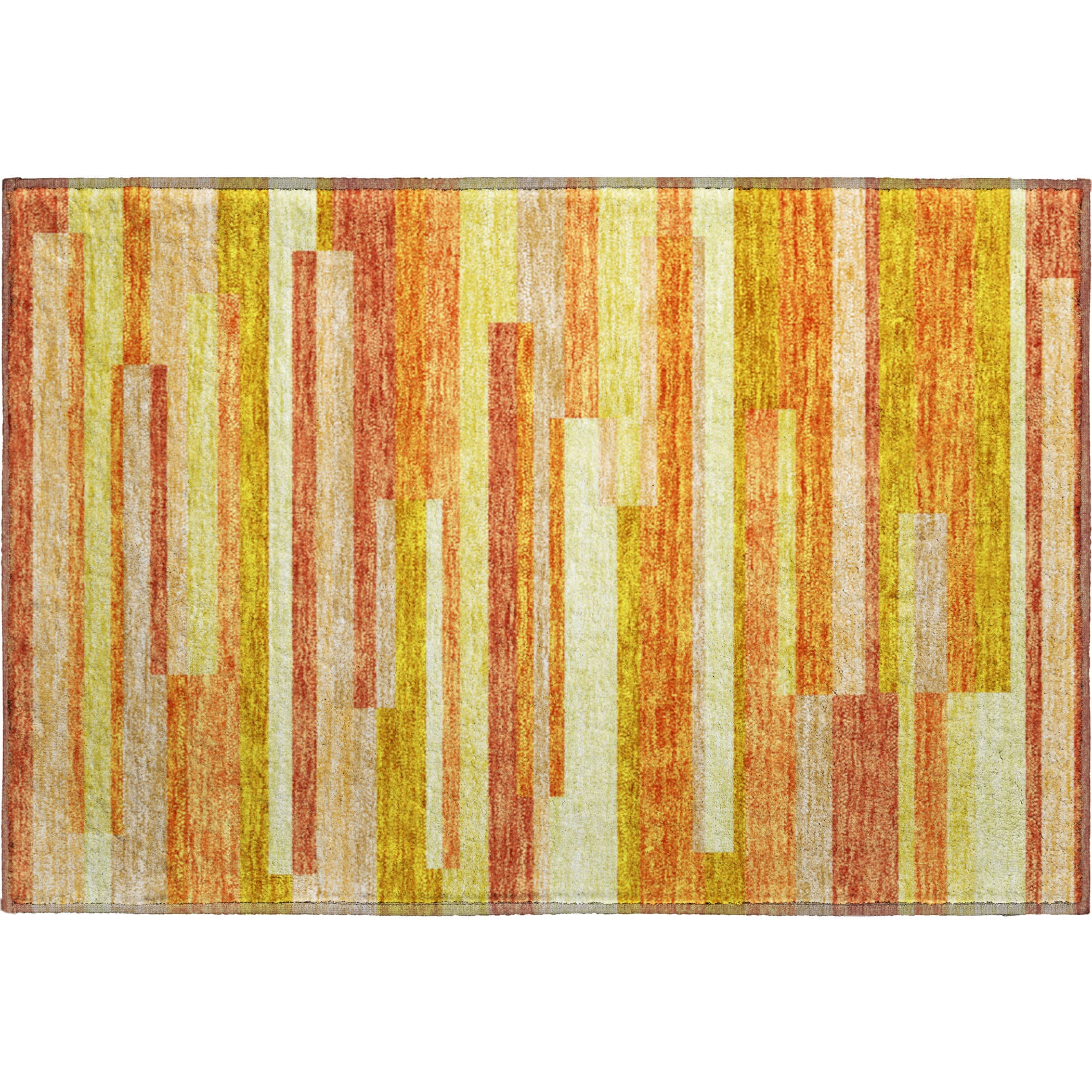 Bruges Machine Washable Transitional Orange Rug 1'8" x 2'6" #shape_Rectangle