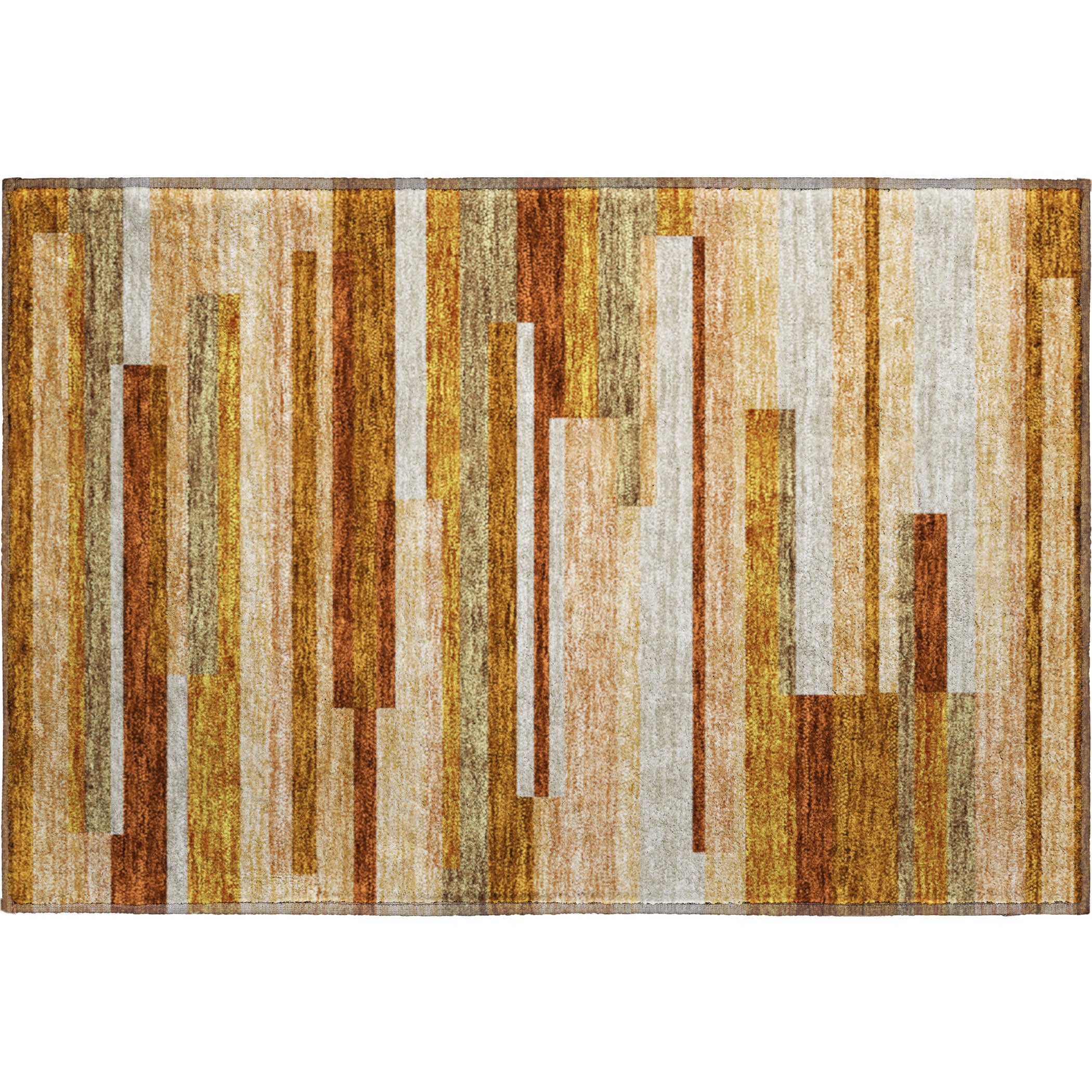 Bruges Machine Washable Transitional Paprika Orange Rug 1'8" x 2'6" #shape_Rectangle