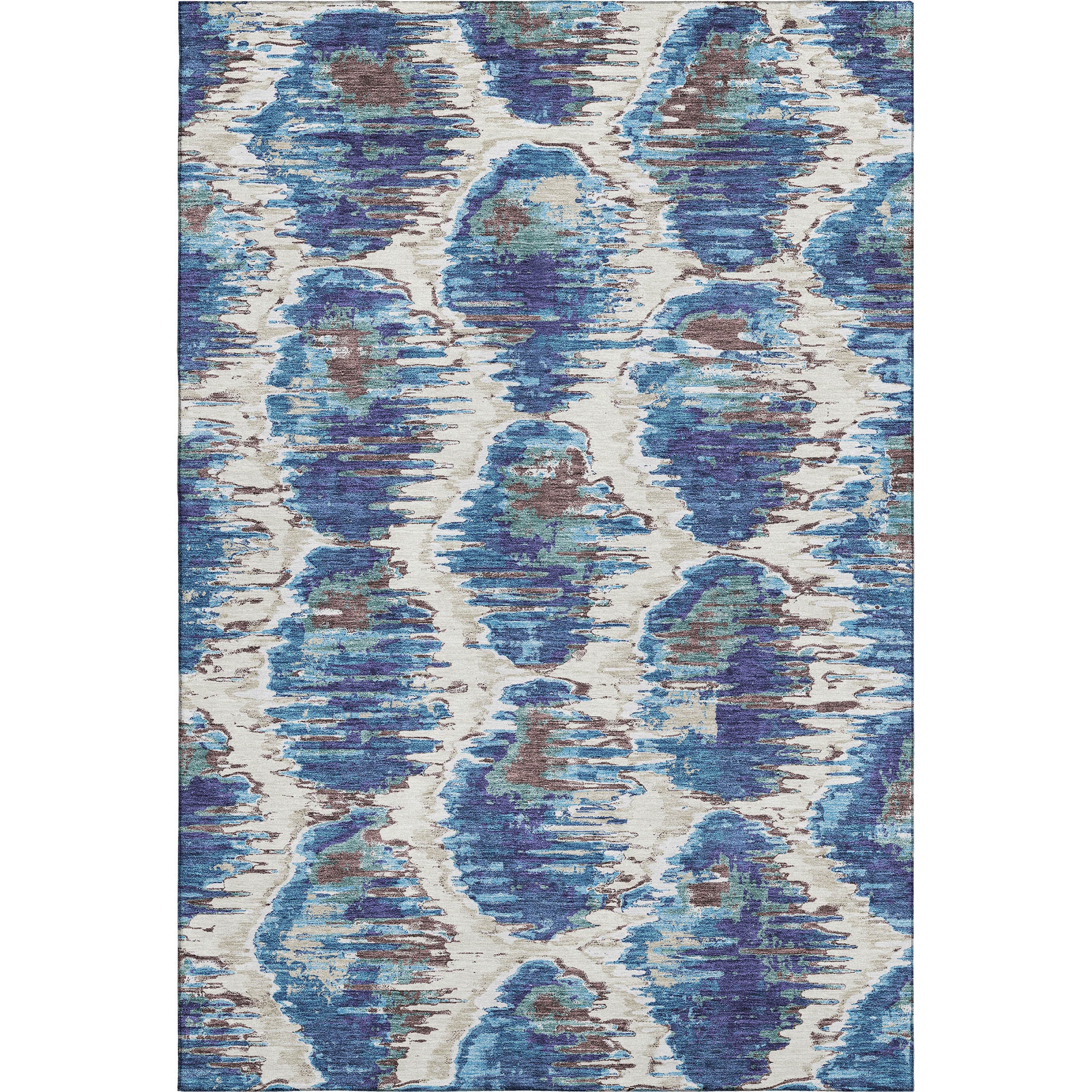 Oslo Machine Washable Transitional Blue Rug 2'6" x 3'10" #shape_Rectangle