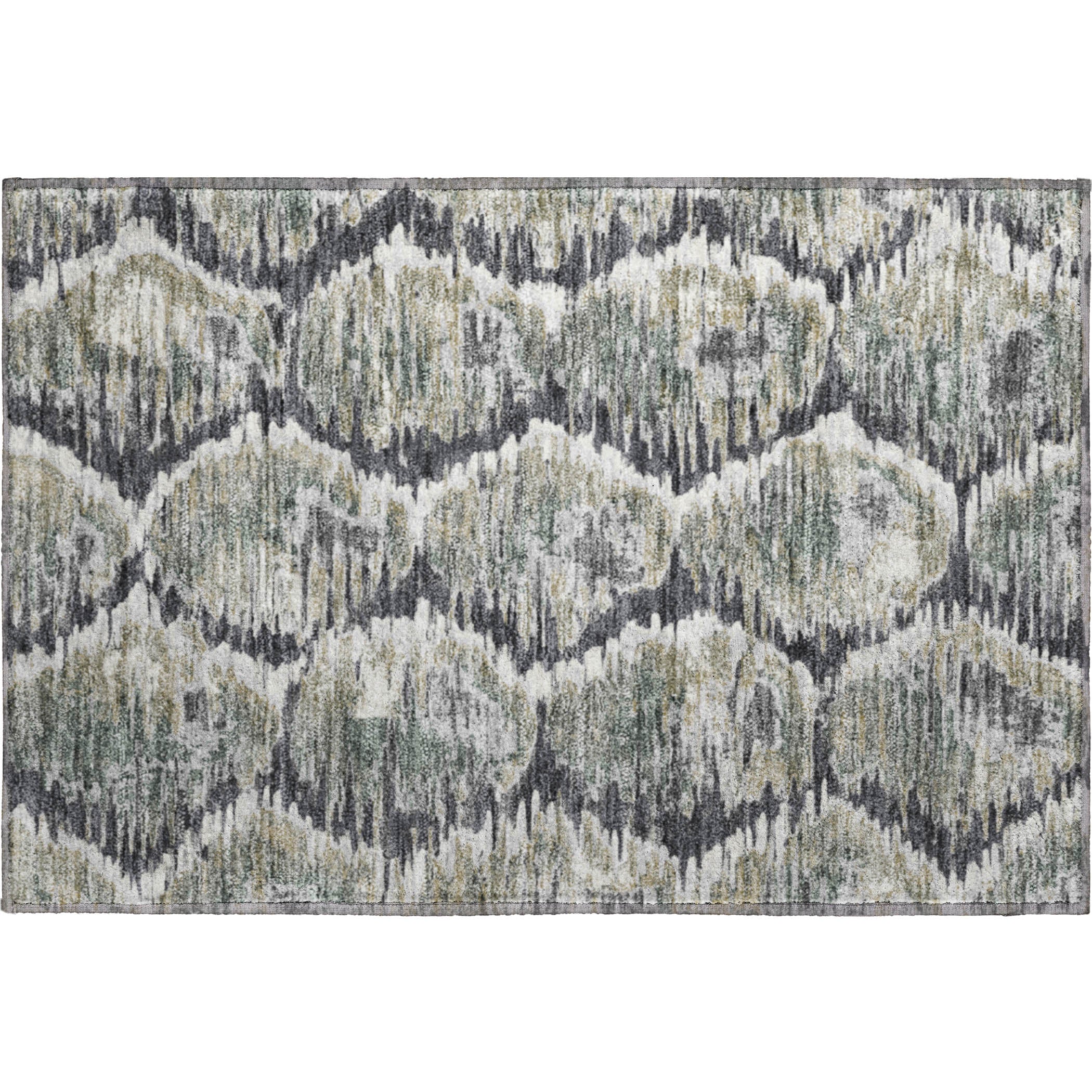 Oslo Machine Washable Transitional Charcoal Gray Rug 1'8" x 2'6" #shape_Rectangle