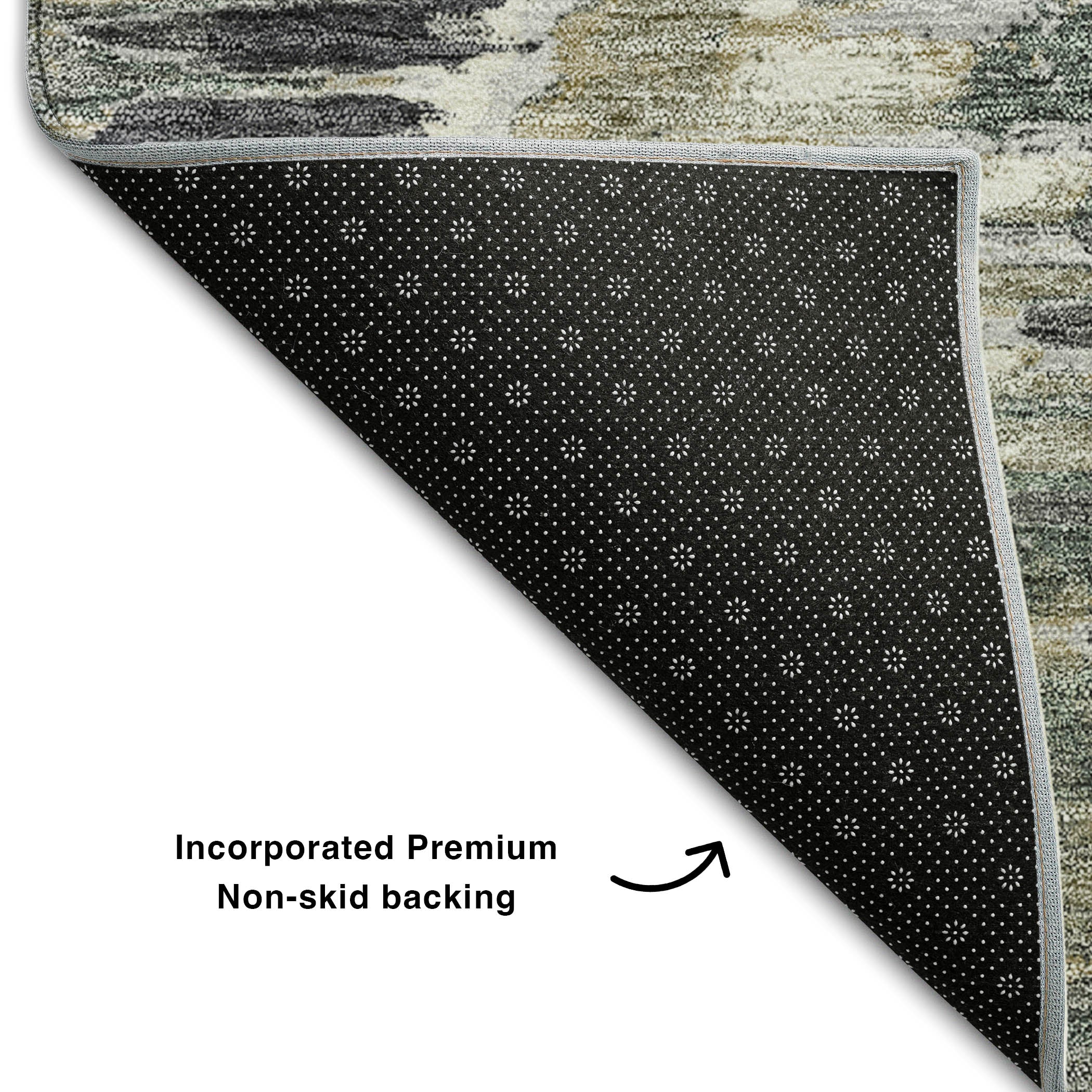 Oslo Machine Washable Transitional Charcoal Gray Rug 1'8" x 2'6" #shape_Rectangle
