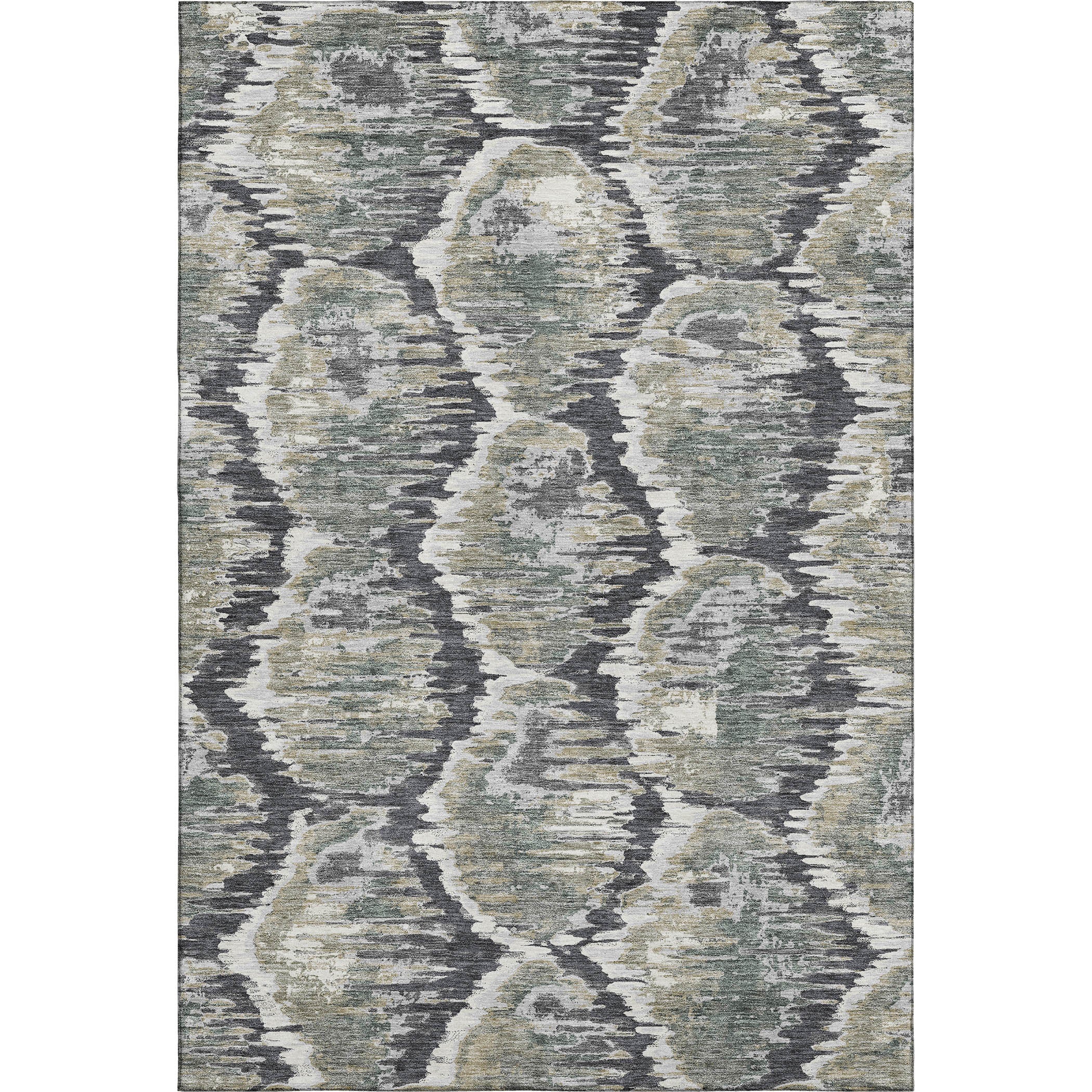 Oslo Machine Washable Transitional Charcoal Gray Rug 2'6" x 3'10" #shape_Rectangle