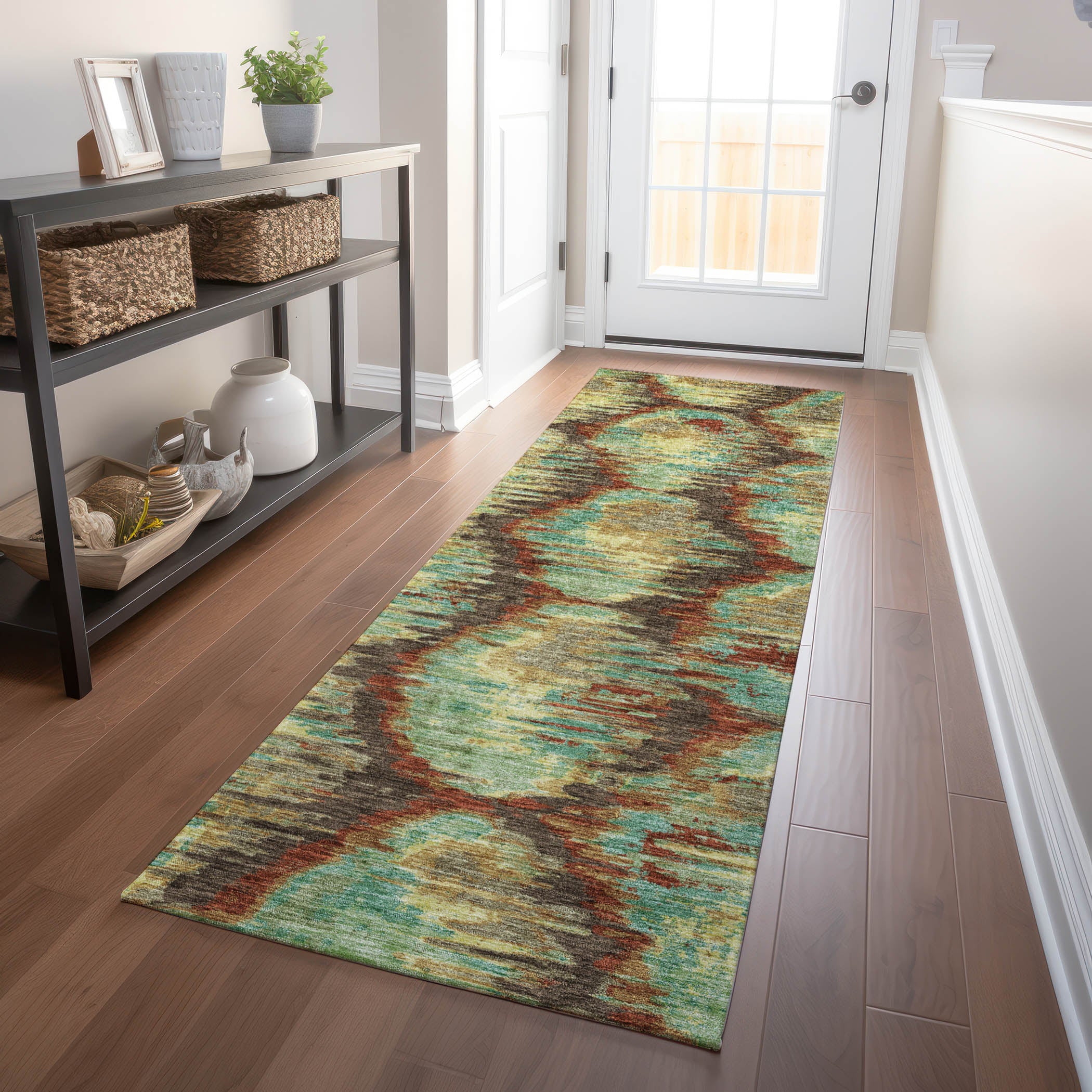 Oslo Machine Washable Transitional Fudge Brown Rug 2'3" x 7'6" #shape_Runner