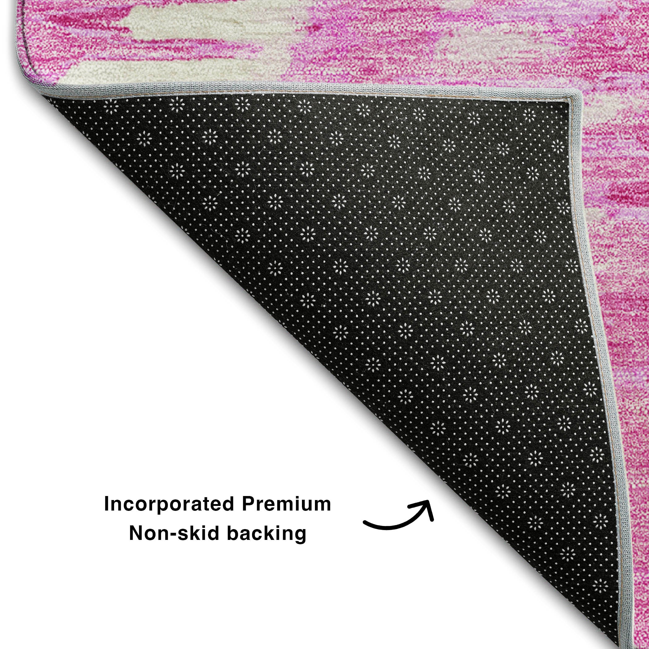 Oslo Machine Washable Transitional Pink Rug 1'8" x 2'6" #shape_Rectangle