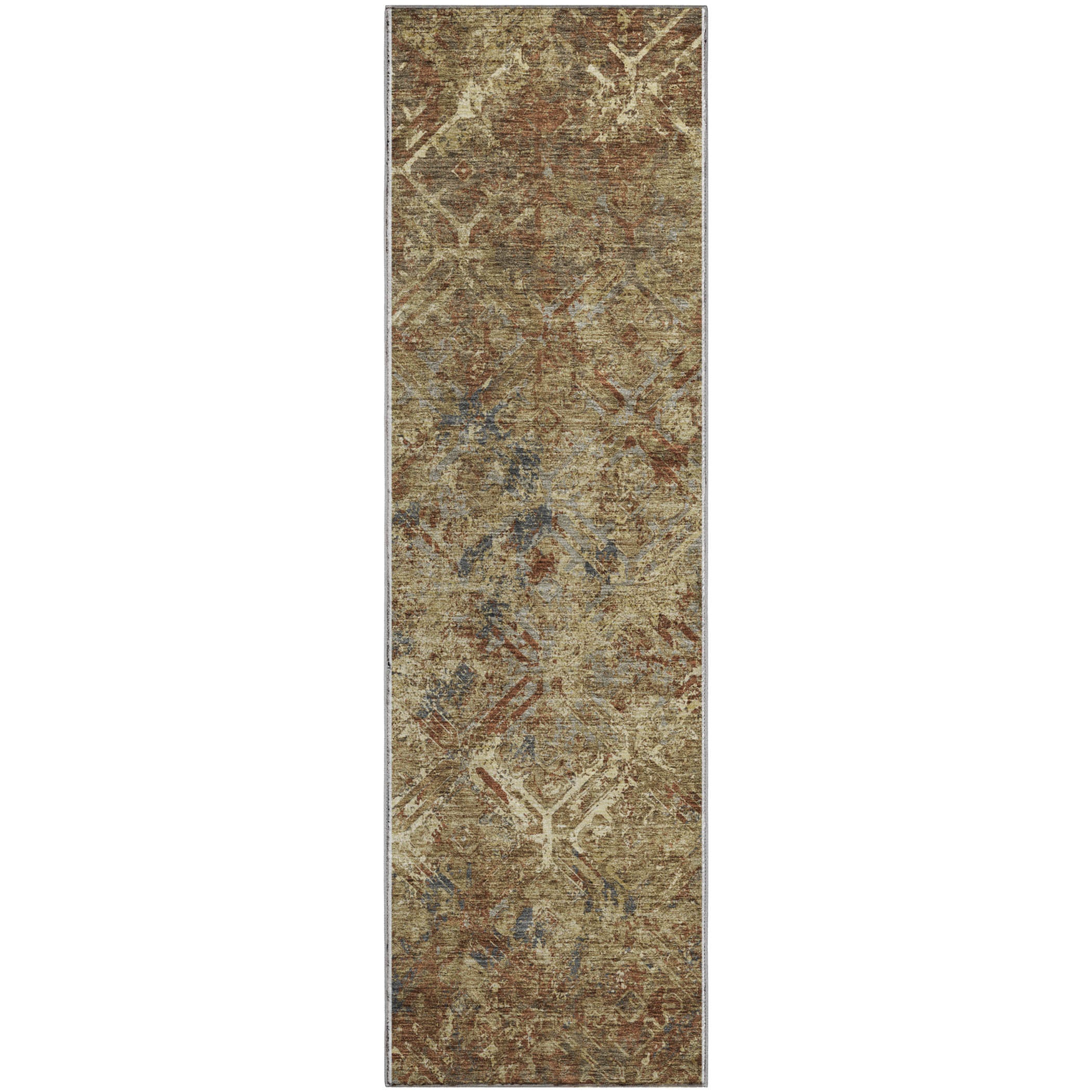 Cairo Machine Washable Transitional Brown Rug 2'3" x 7'6" #shape_Runner