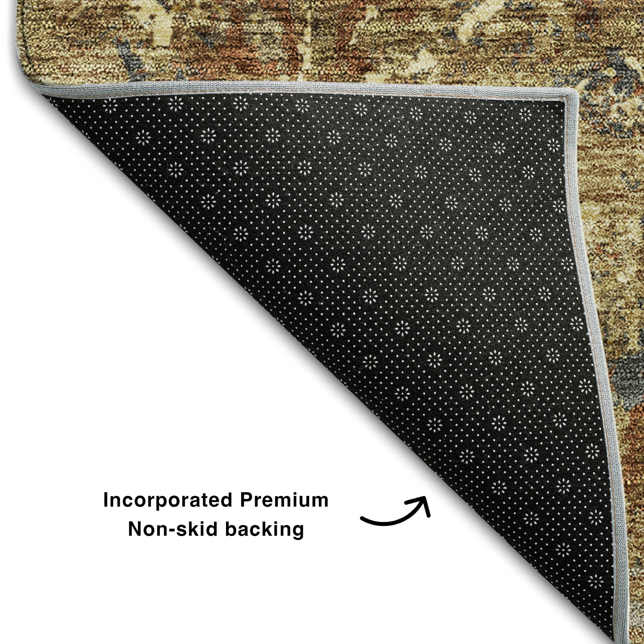 Cairo Machine Washable Transitional Brown Rug 1'8" x 2'6" #shape_Rectangle