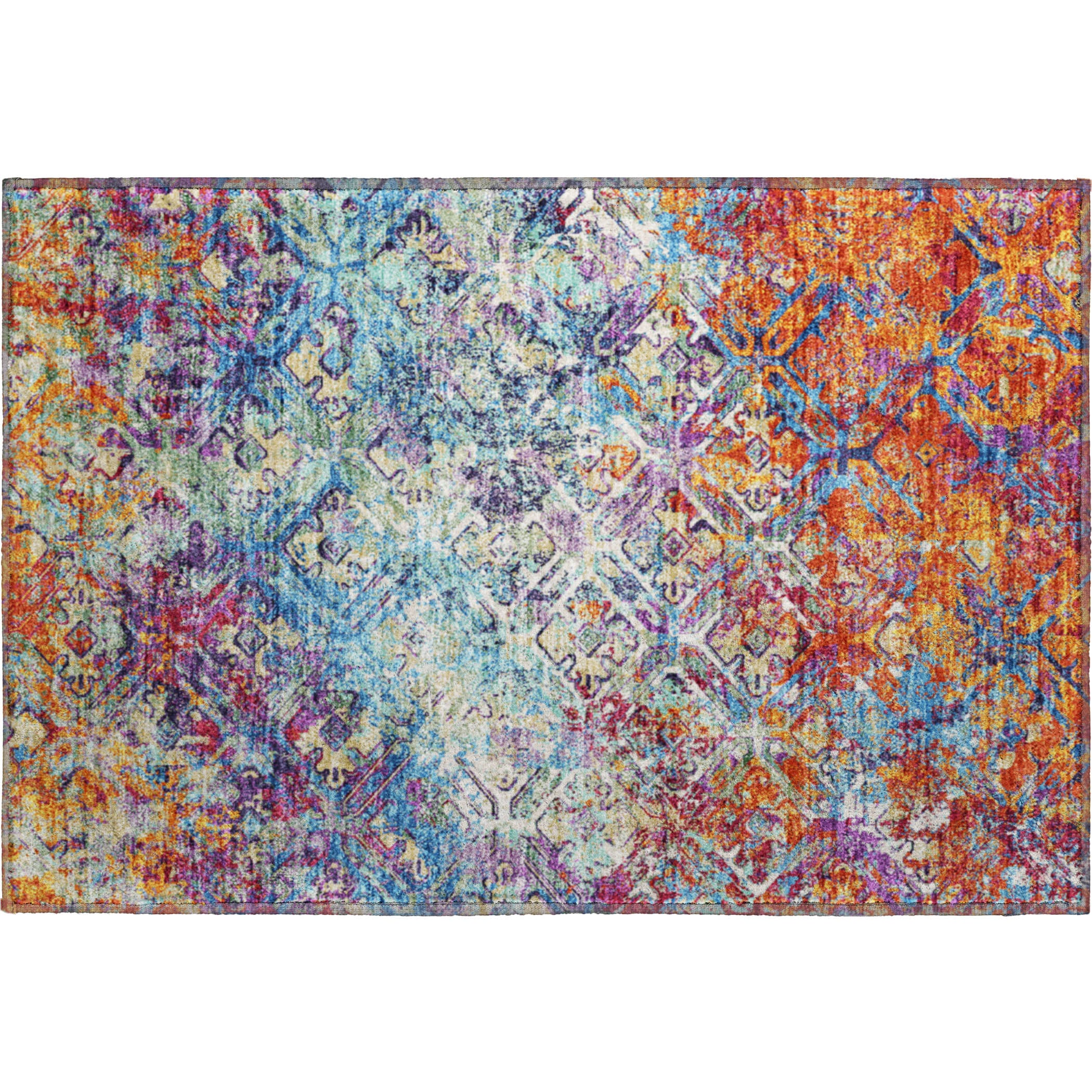 Cairo Machine Washable Transitional Copper Orange Rug 1'8" x 2'6" #shape_Rectangle