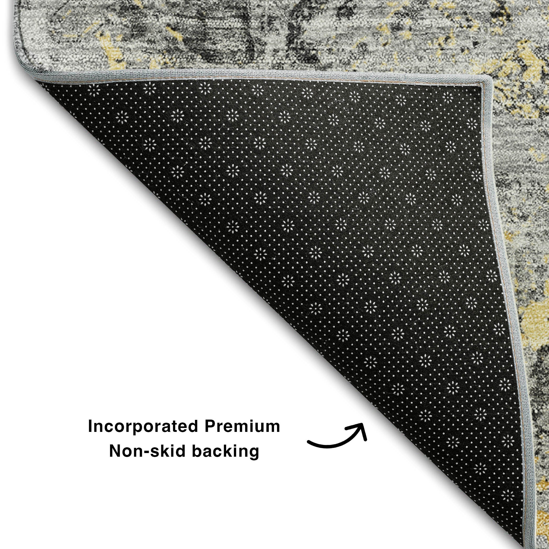 Cairo Machine Washable Transitional Gray Rug 1'8" x 2'6" #shape_Rectangle