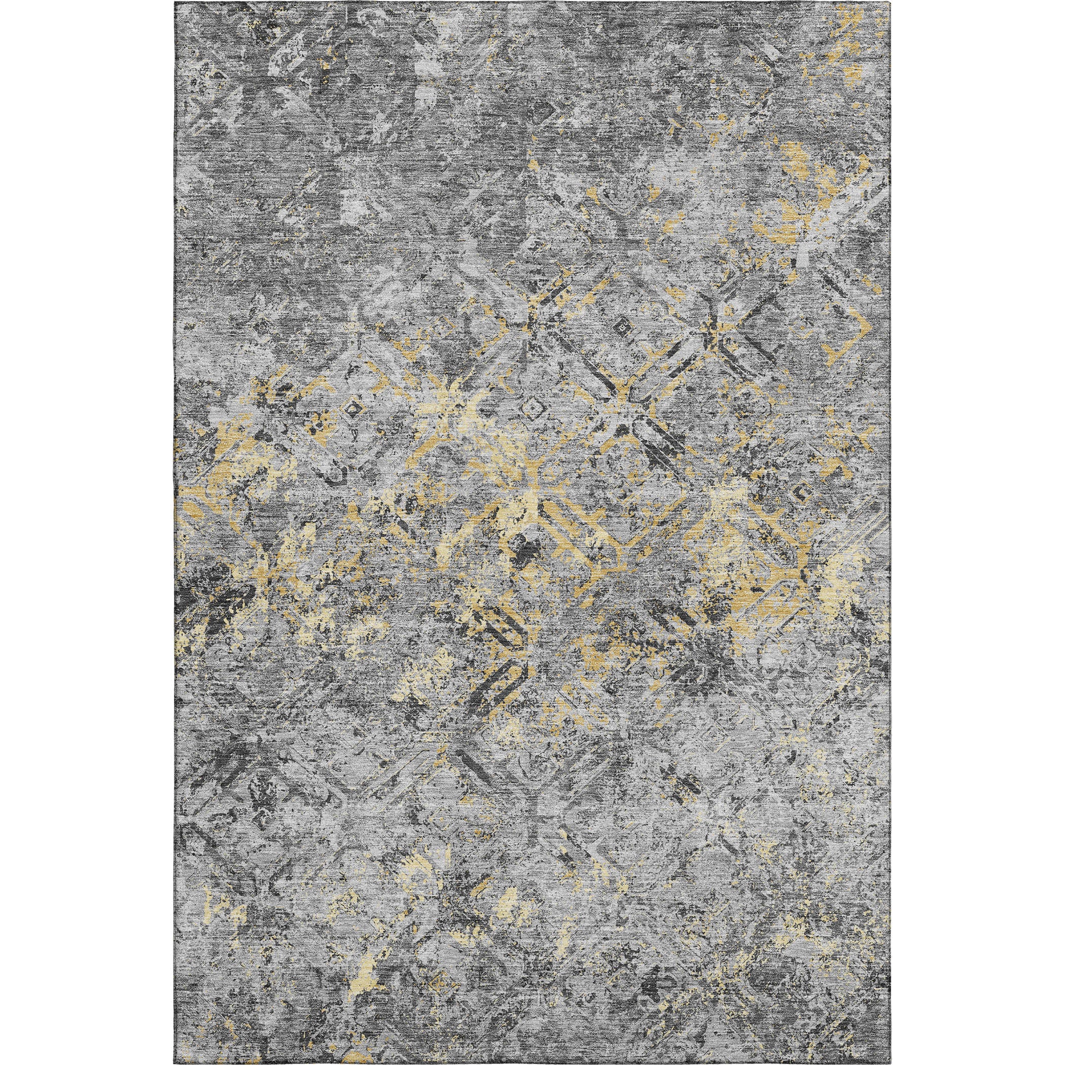 Cairo Machine Washable Transitional Gray Rug 2'6" x 3'10" #shape_Rectangle