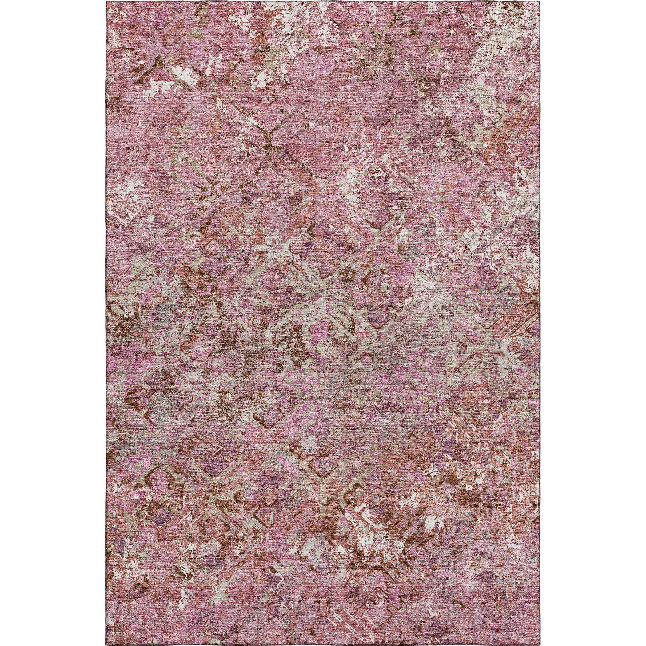 Cairo Machine Washable Transitional Pink Rug 2'6" x 3'10" #shape_Rectangle