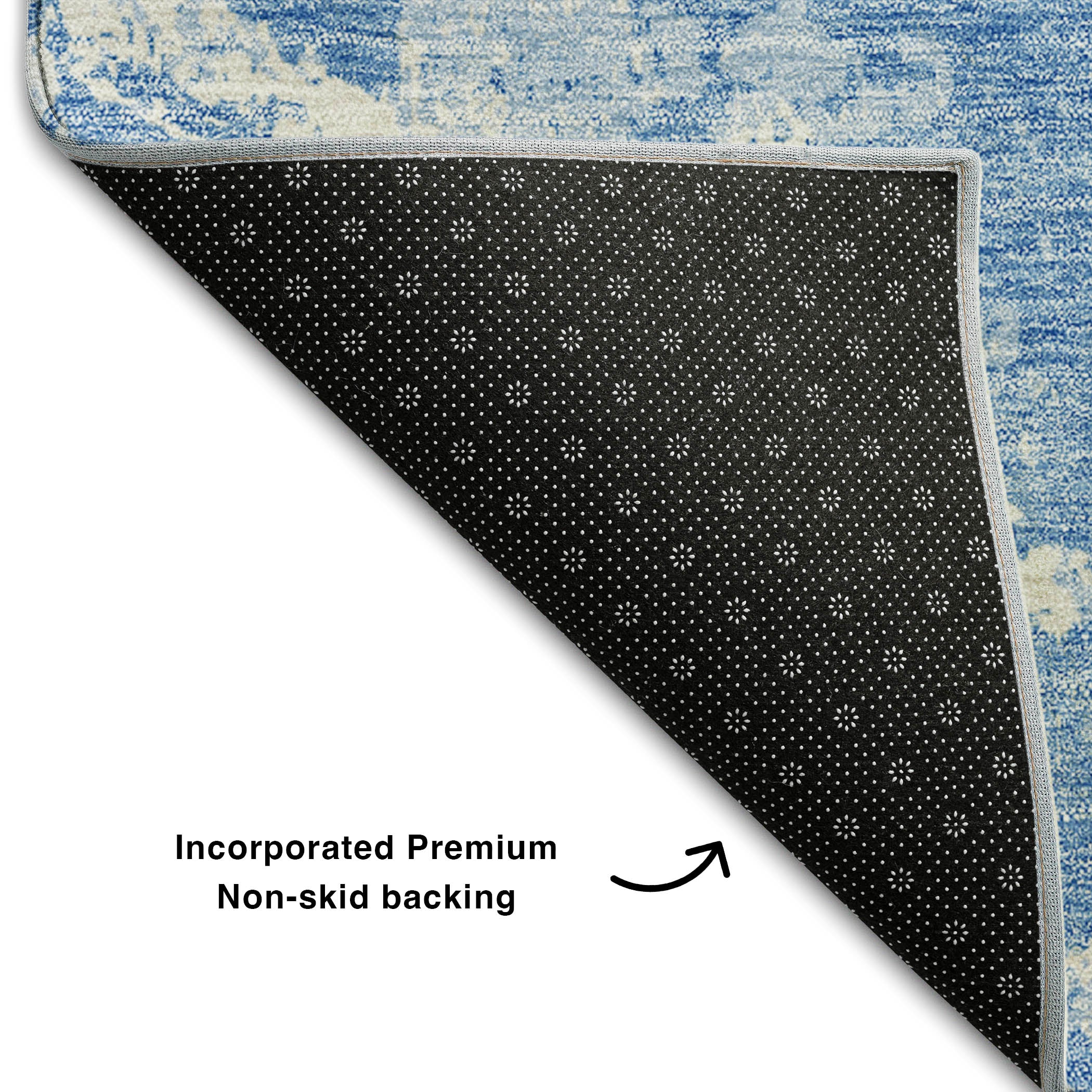 Bangkok Machine Washable Transitional Blue Rug 1'8" x 2'6" #shape_Rectangle