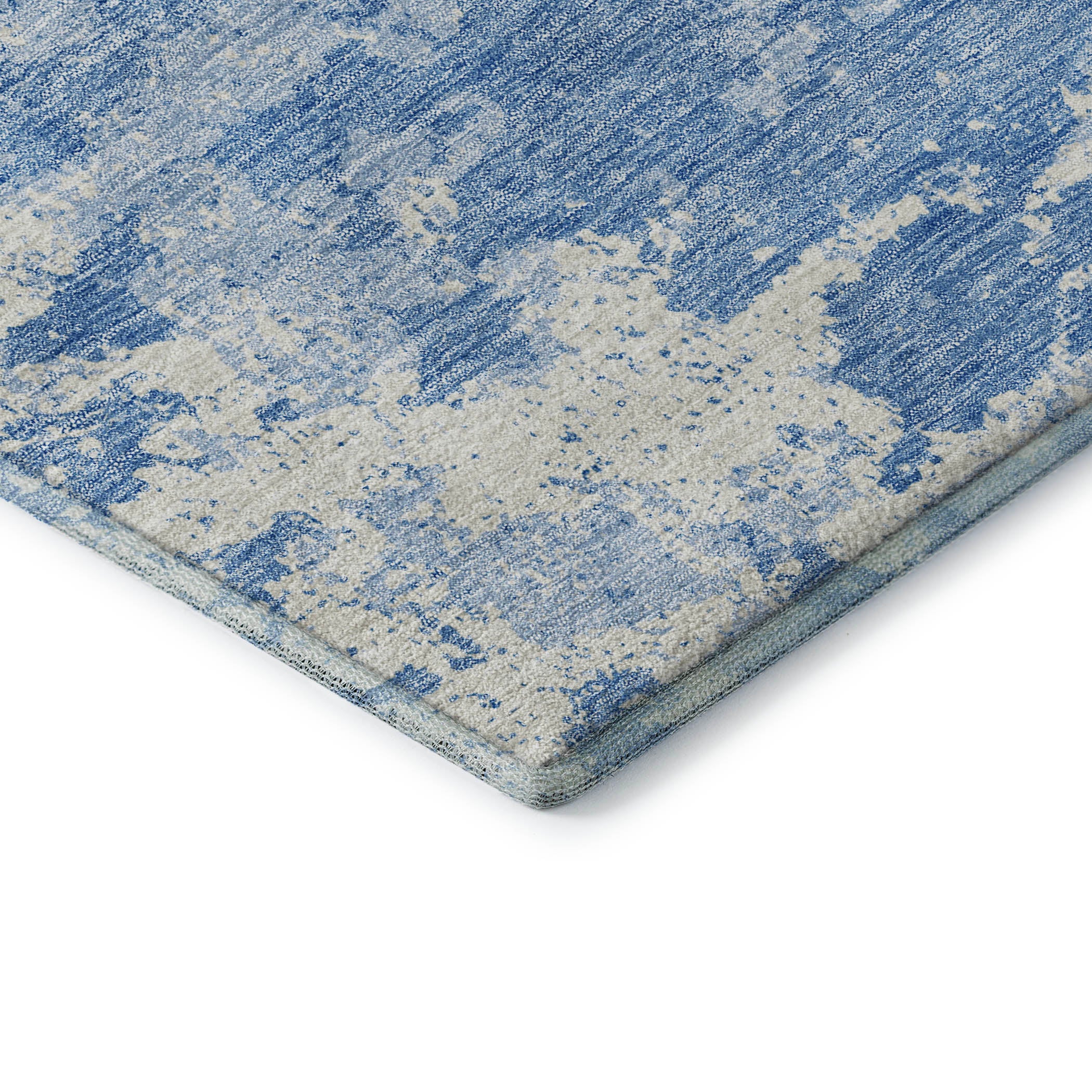 Bangkok Machine Washable Transitional Blue Rug 1'8" x 2'6" #shape_Rectangle