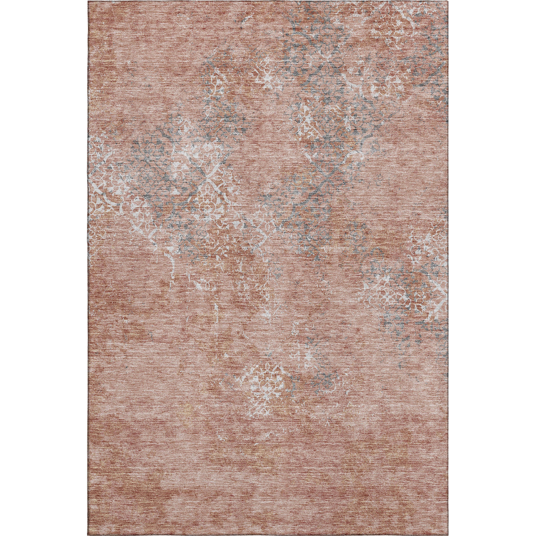 Bangkok Machine Washable Transitional Salmon Orange Rug 2'6" x 3'10" #shape_Rectangle