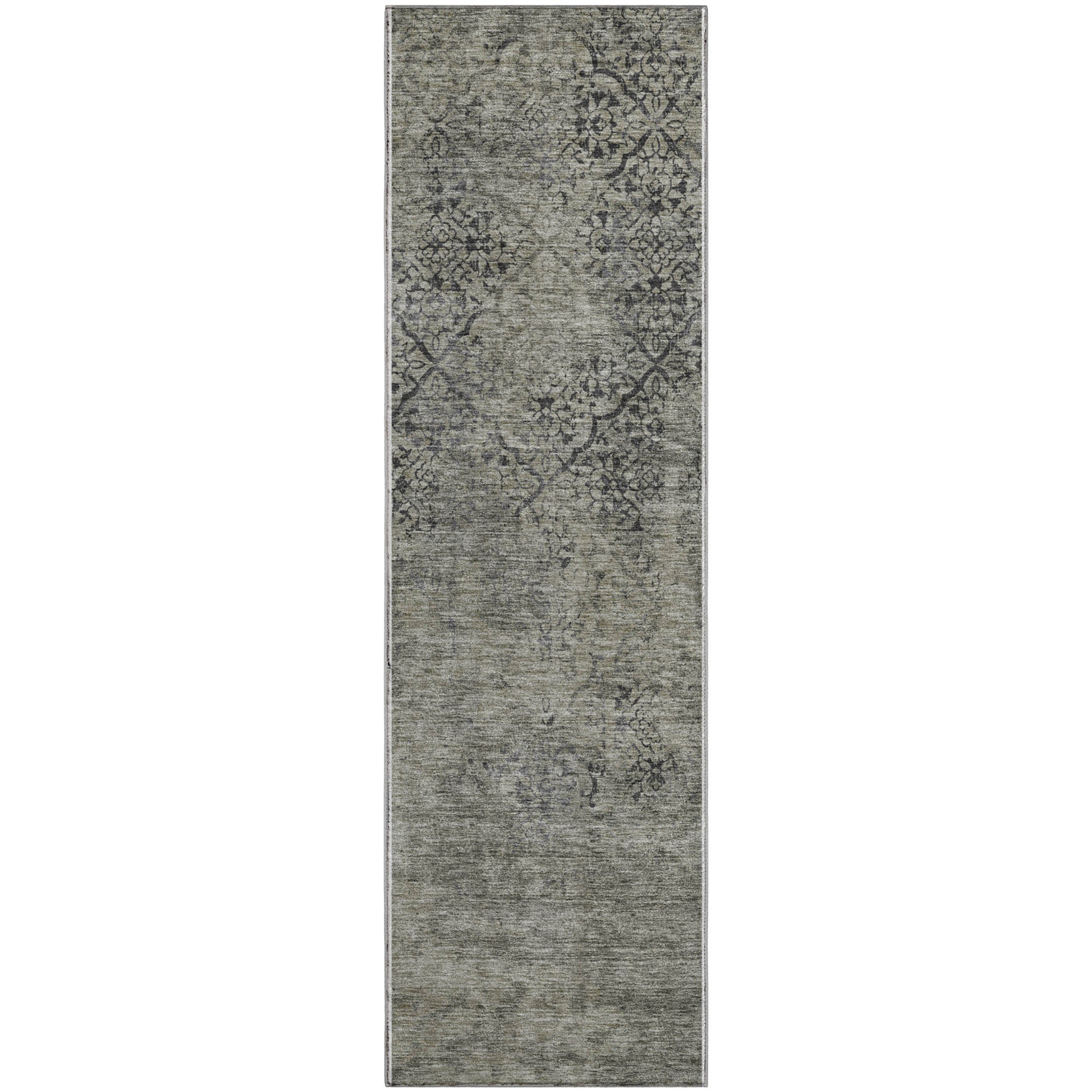 Bangkok Machine Washable Transitional Taupe Brown Rug 2'3" x 7'6" #shape_Runner
