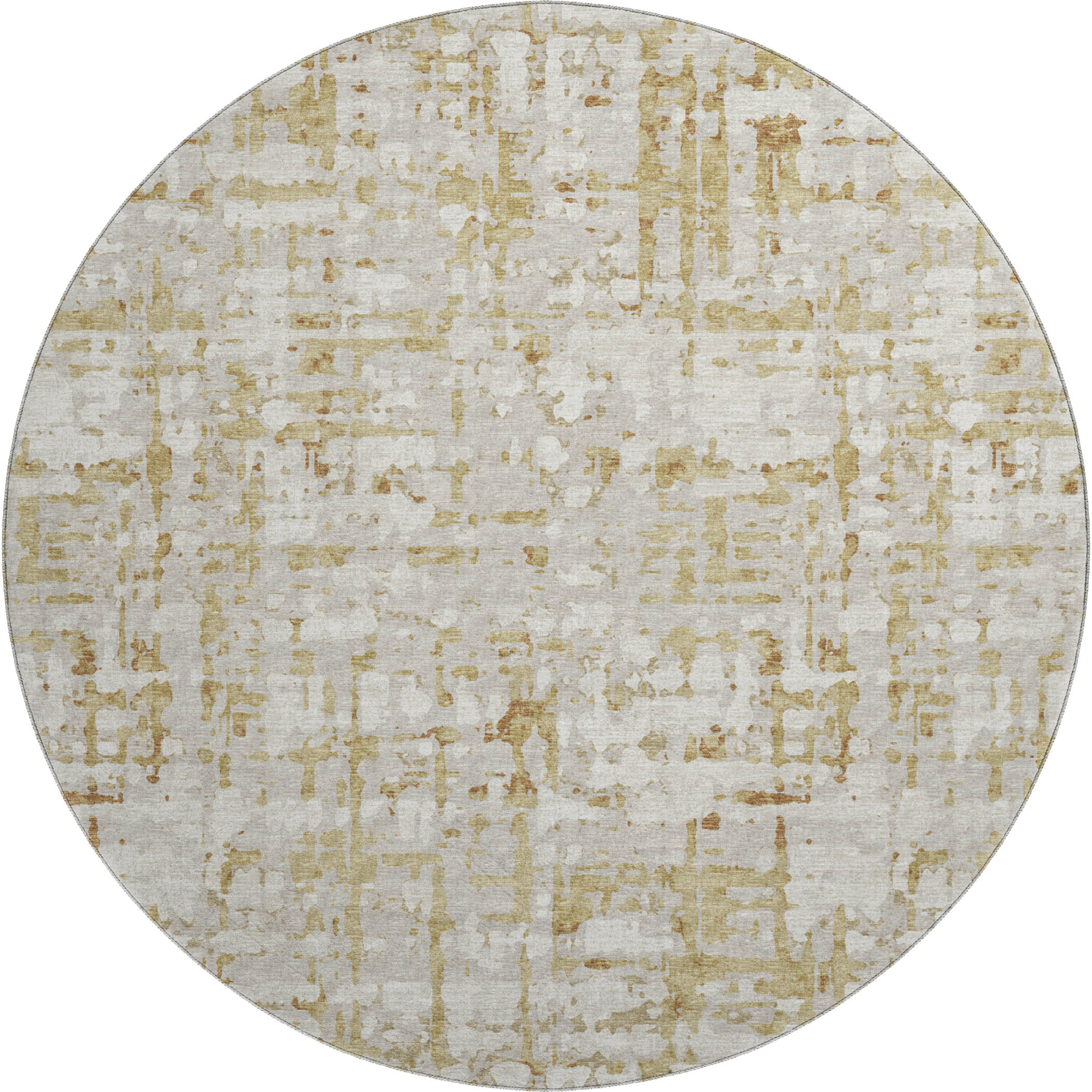 Lima Machine Washable Transitional Caramel Neutral Rug 8' x 8' #shape_Round