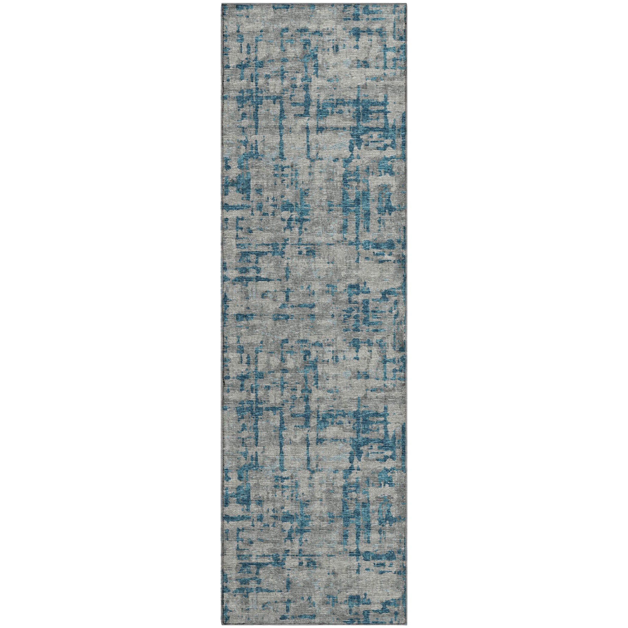 Lima Machine Washable Transitional Peacock Multi Rug 2'3" x 7'6" #shape_Runner