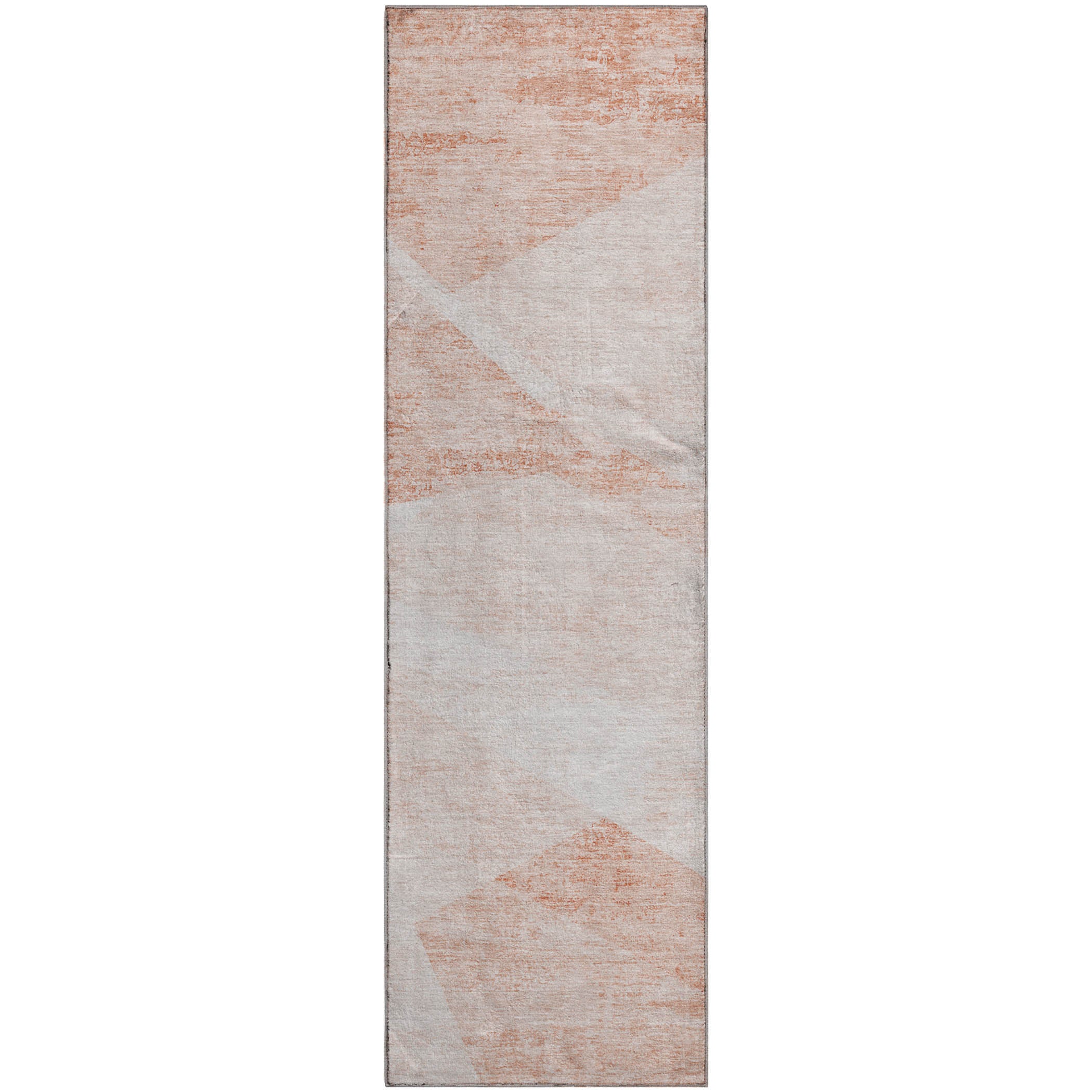 Bangkok Machine Washable Transitional Salmon Orange Rug 2'3" x 7'6" #shape_Runner