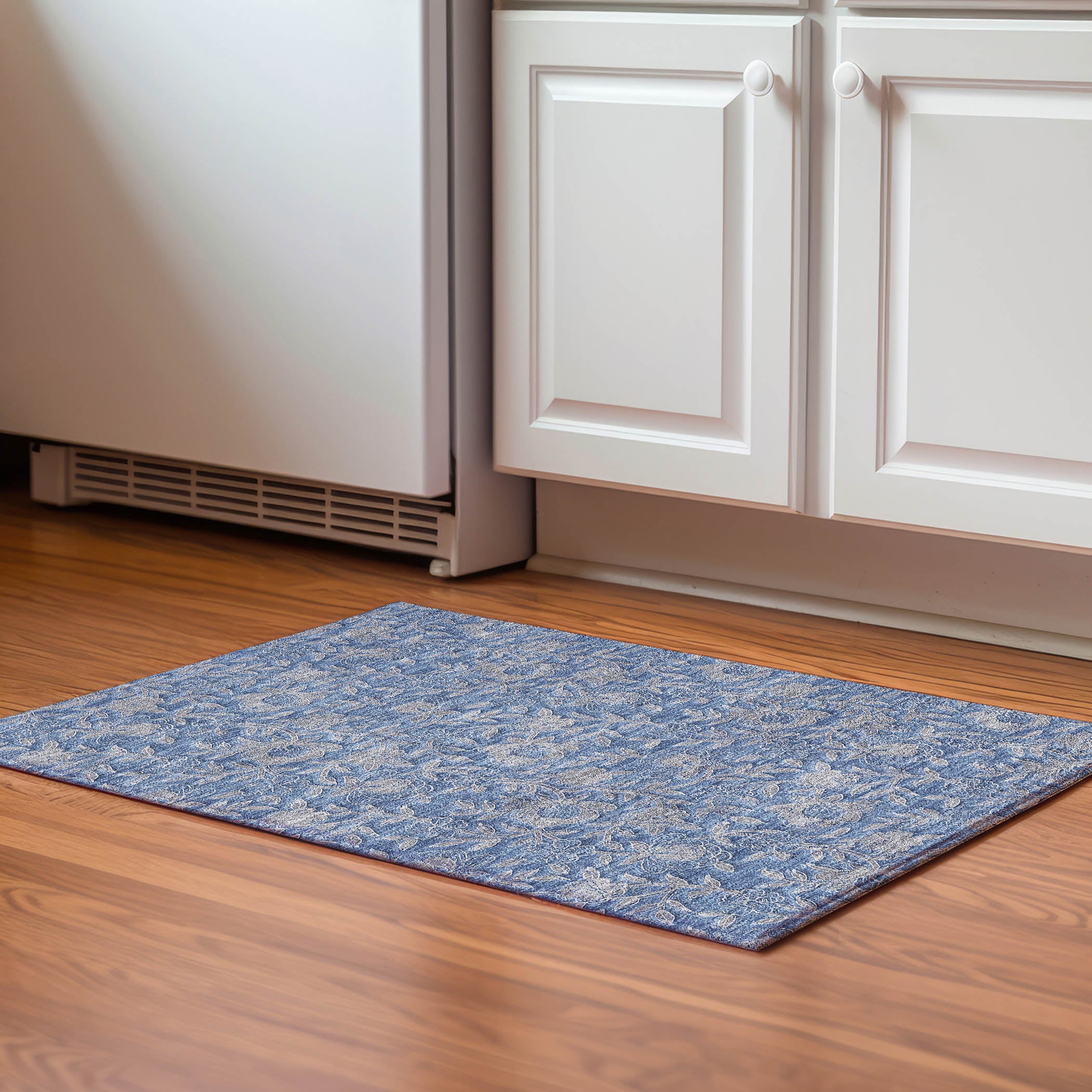 Porto Machine Washable Transitional Denim Blue Rug 1'8" x 2'6" #shape_Rectangle