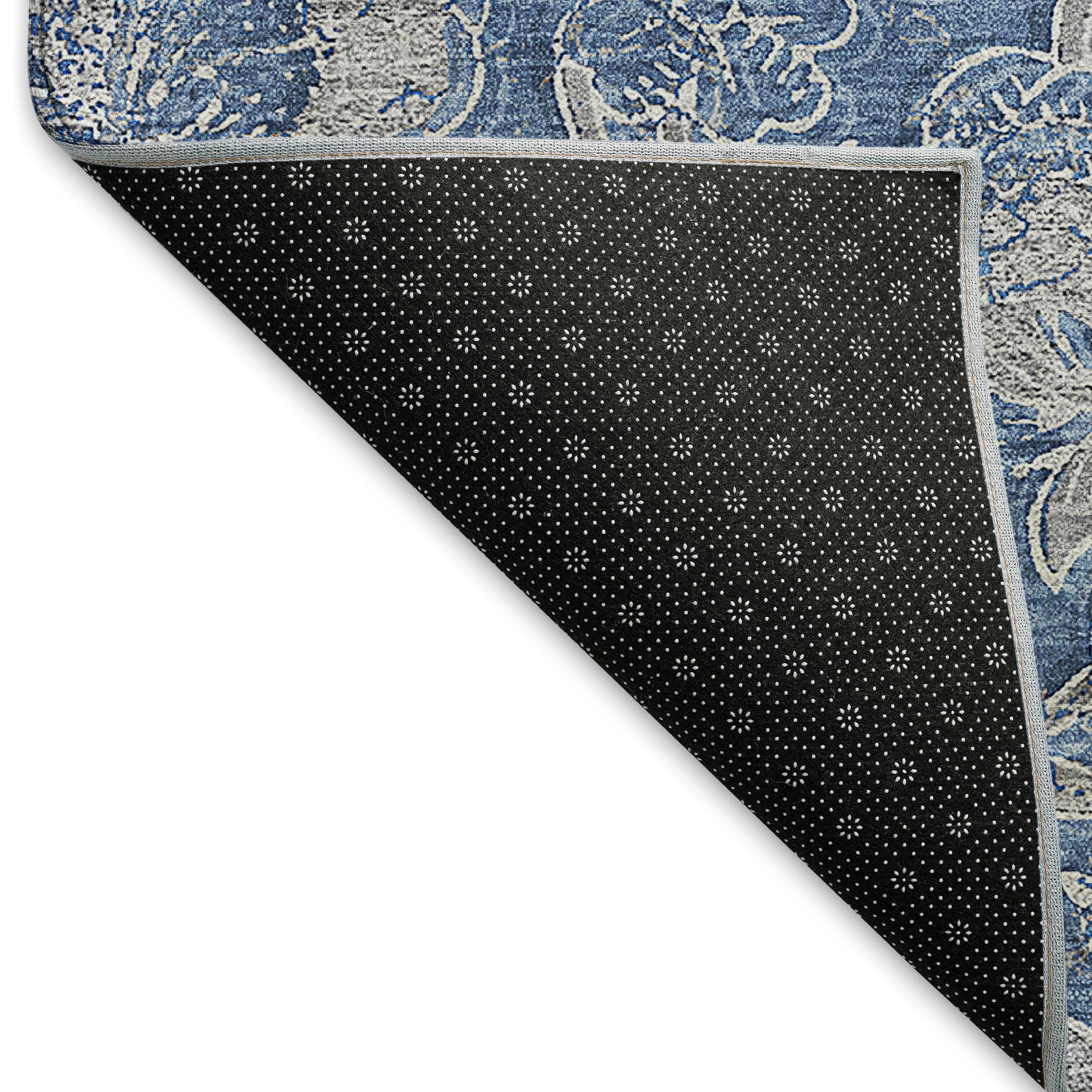Porto Machine Washable Transitional Denim Blue Rug 1'8" x 2'6" #shape_Rectangle