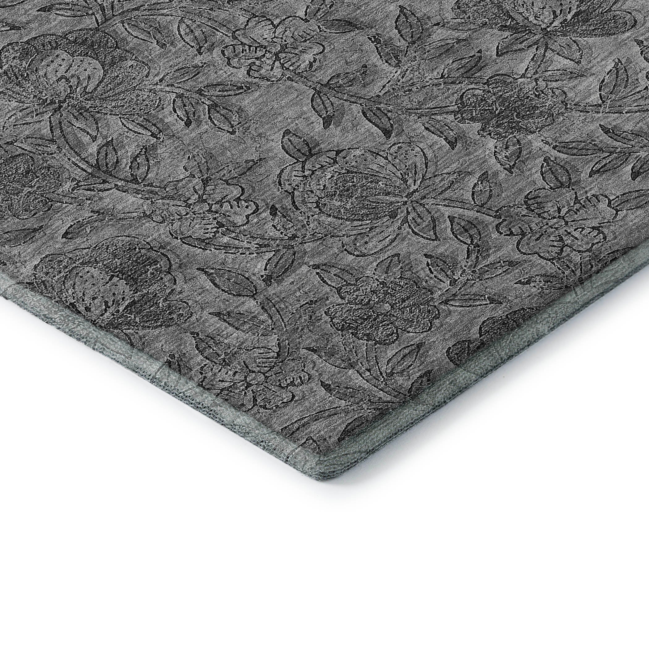 Porto Machine Washable Transitional Gray Rug 1'8" x 2'6" #shape_Rectangle