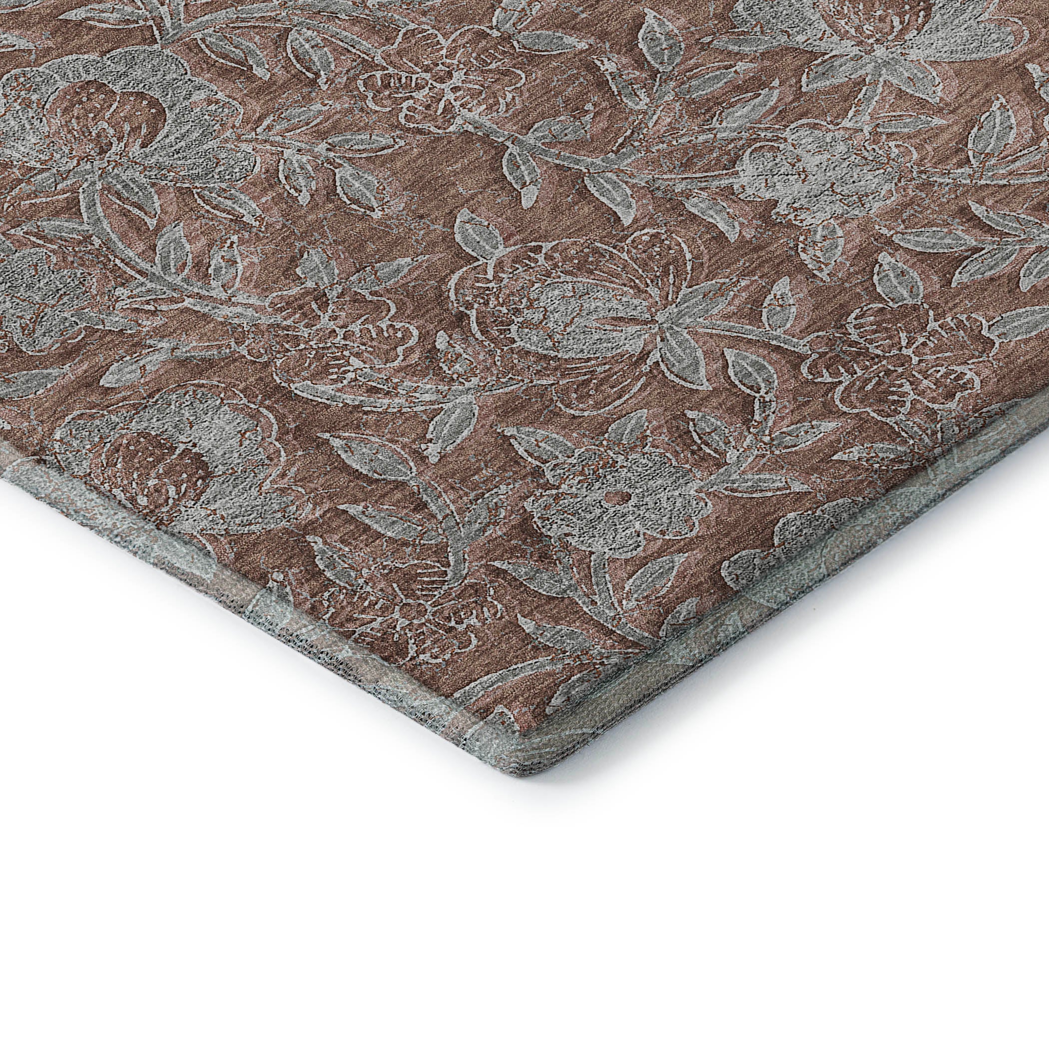 Porto Machine Washable Transitional Terracotta Orange Rug 1'8" x 2'6" #shape_Rectangle