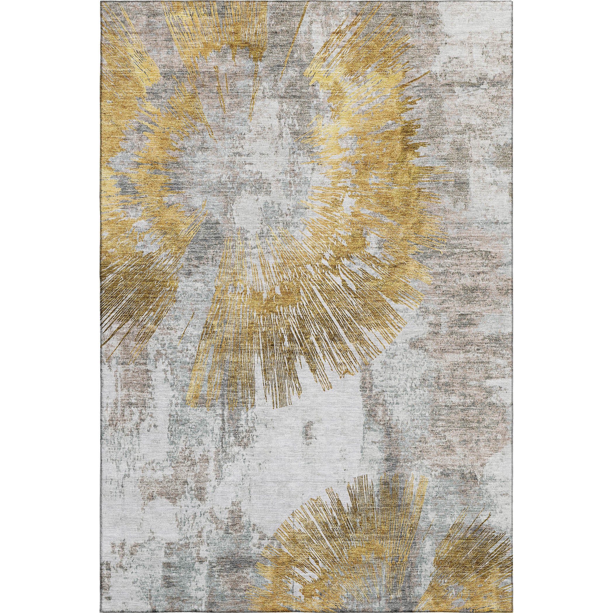 Havana Machine Washable Transitional Gold Rug 2'6" x 3'10" #shape_Rectangle
